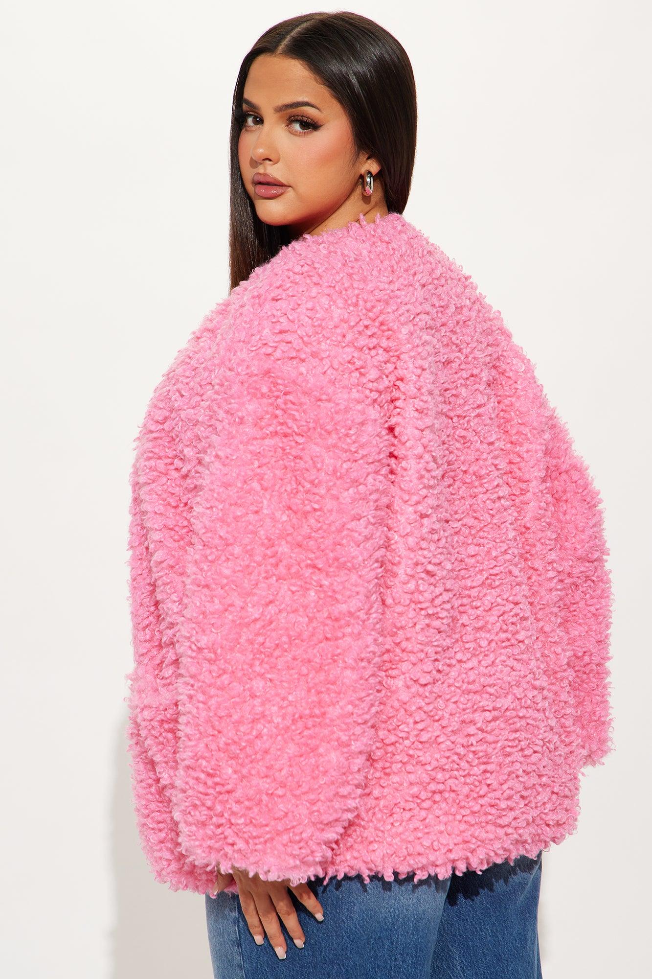 Adjust To The Fame Faux Fur Coat - Hot Pink Female Product Image