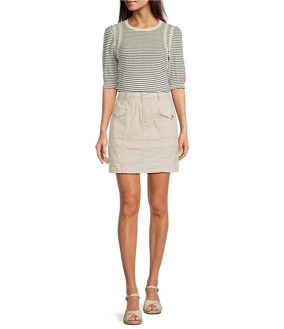 Code Bleu Mid Rise Utility Stretch Denim Skort Product Image