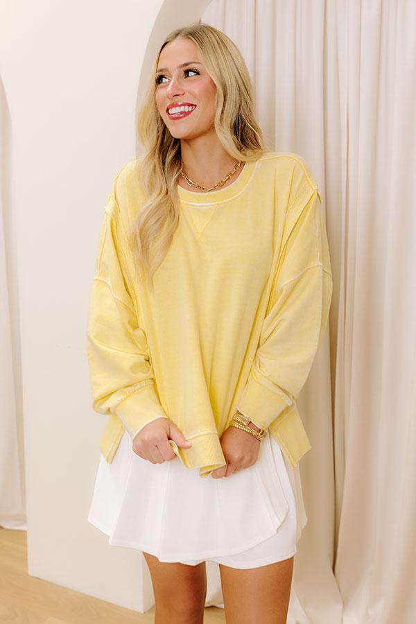 Cool Breeze Vintage Wash Sweatshirt in Yellow Product Image