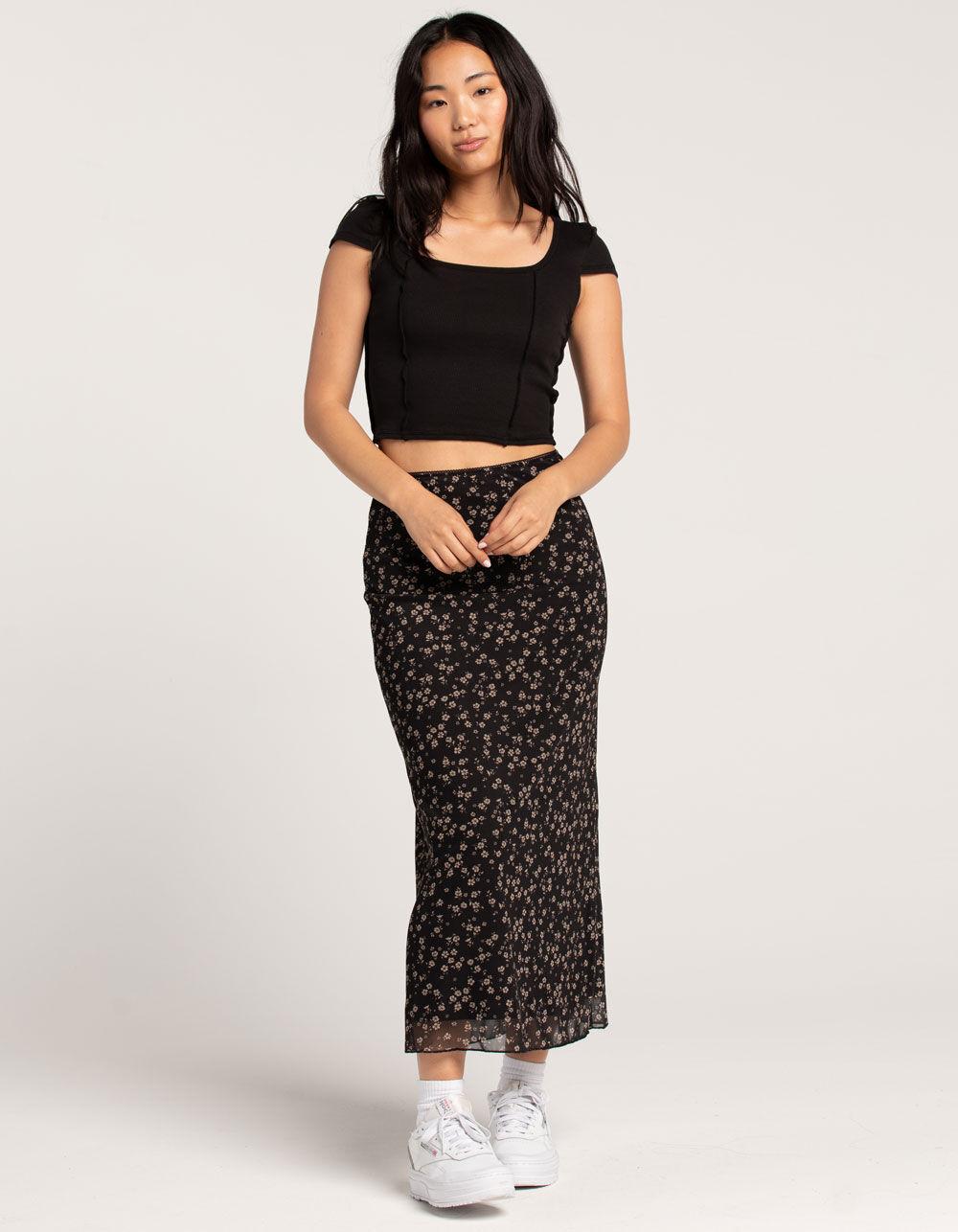 FULL TILT Square Neck Seamed Womens Tee - BLACK Product Image