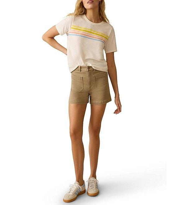 Faherty Sunwash Organic Cotton Knit Stripe Crew Neck Short Sleeve Tee Product Image