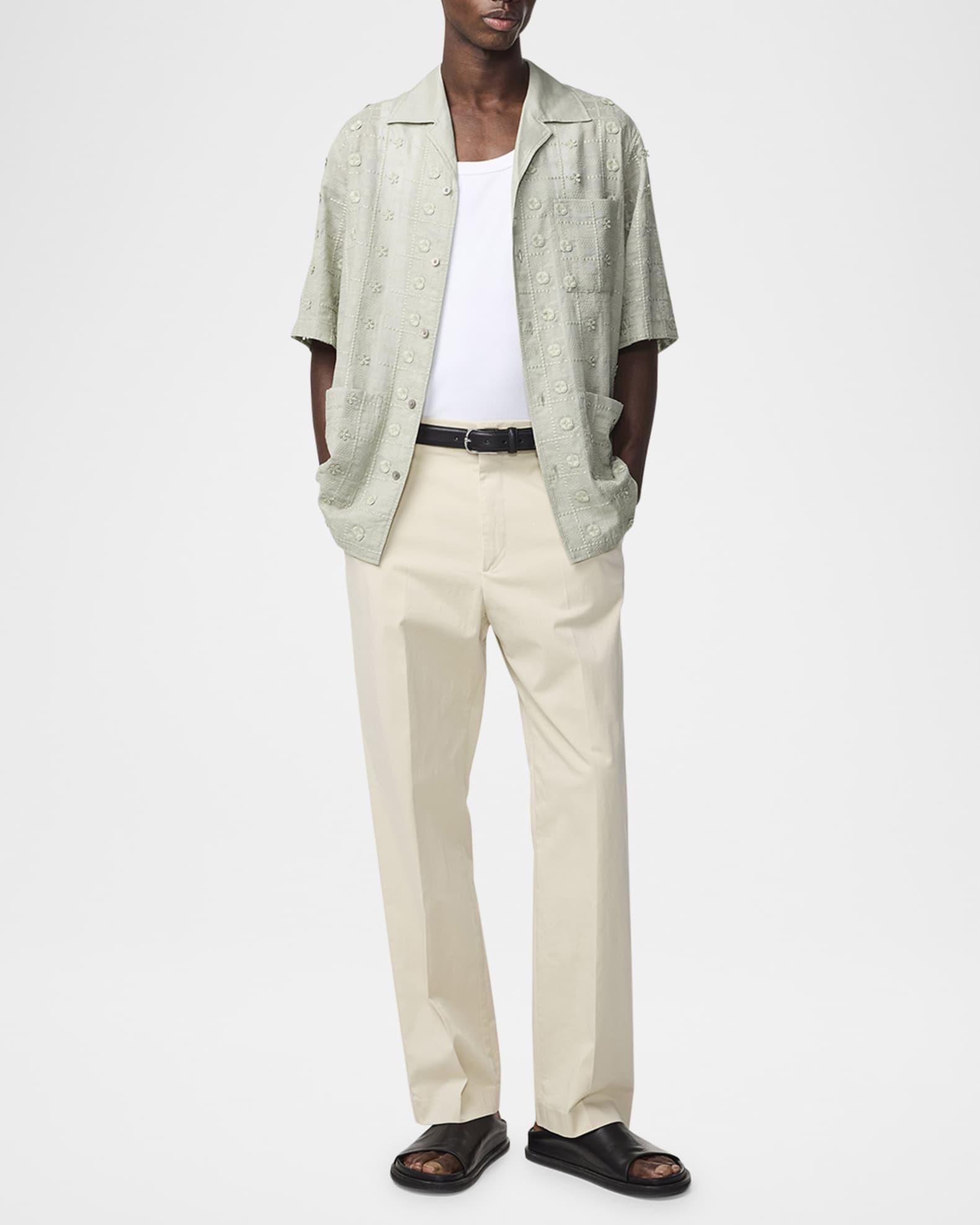 Men's Ben Short-Sleeve Embroidered Anglaise Shirt  Product Image