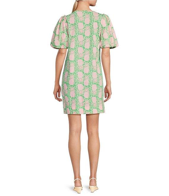 Lilly Pulitzer Mercer Jersey Knit Crew Neck Elbow Sleeve Bubble Hem T-Shirt Dress Product Image