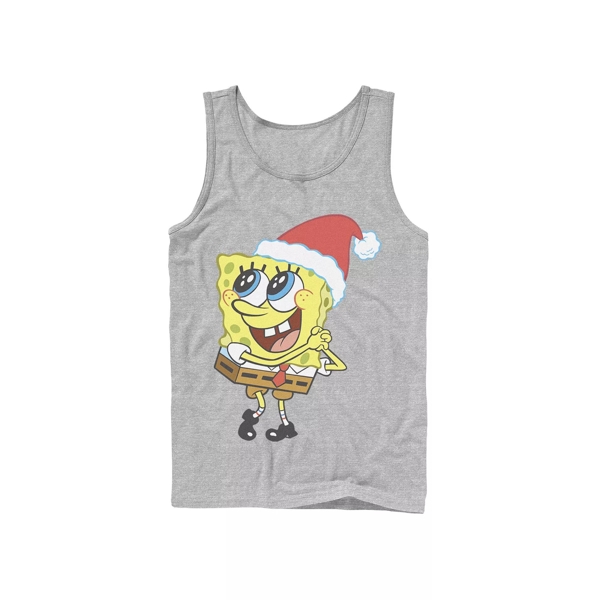 Men's Nickelodeon SpongeBob SquarePants Santa Hat Dreaming Of Christmas Tank Top,  Product Image