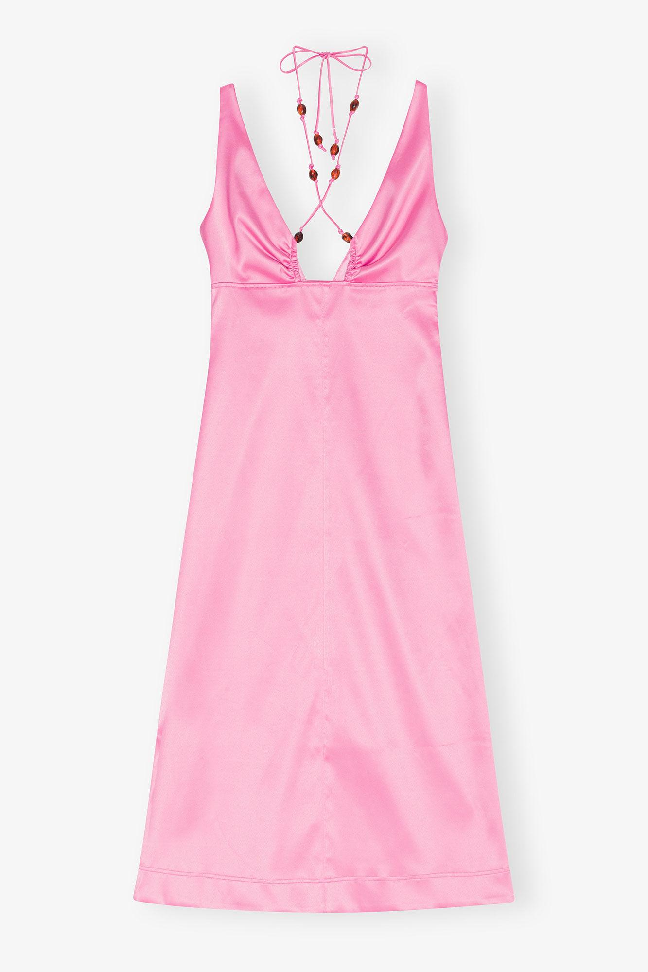 Double Satin Halter-Neck Dress Product Image