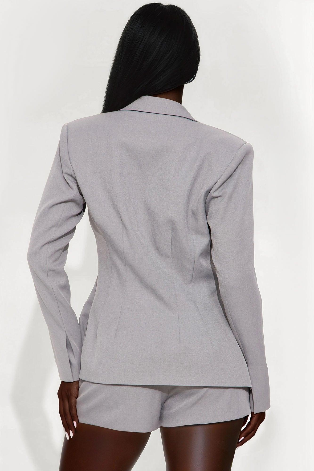 Yasmin Hourglass Blazer - Grey Product Image