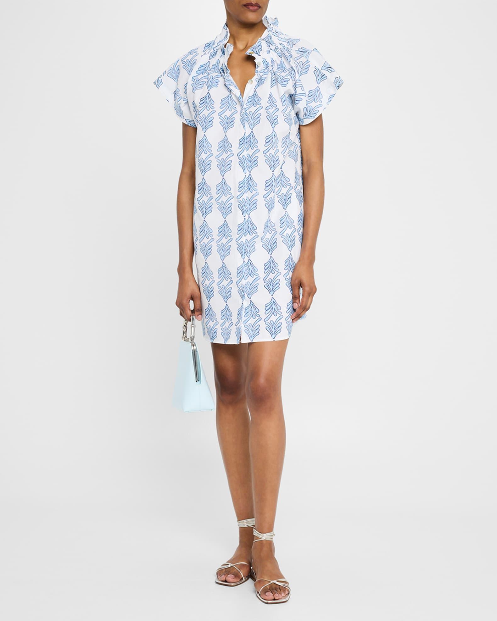 Jenny Leaf-Print Cotton Shirtdress Product Image