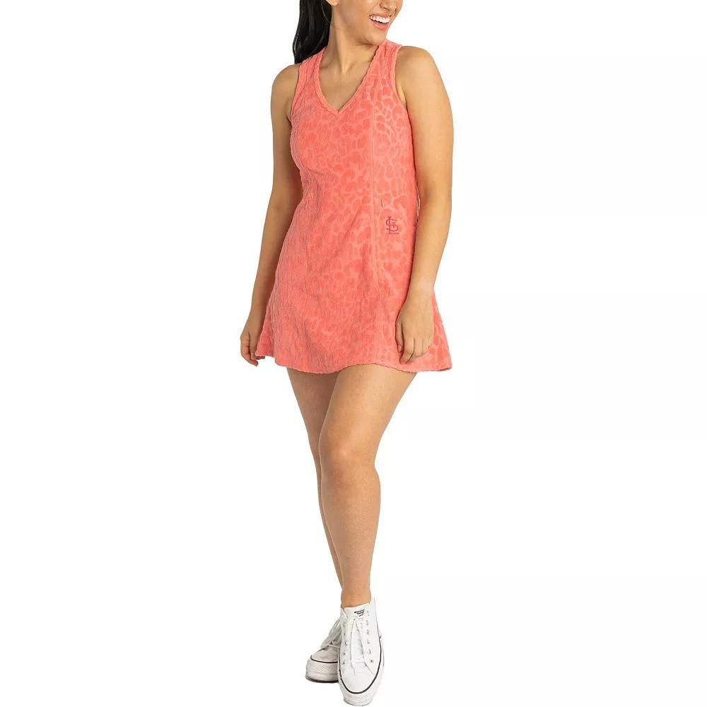 Women's Lusso Pink St. Louis Cardinals Tess Cheetah V-Neck Racerback Dress,  Product Image