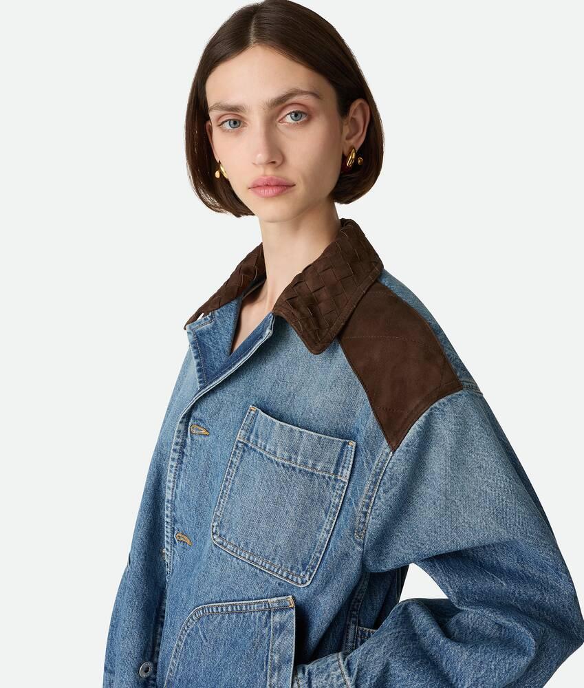 Women's Vintage Indigo Denim Jacket in Mid blue Product Image