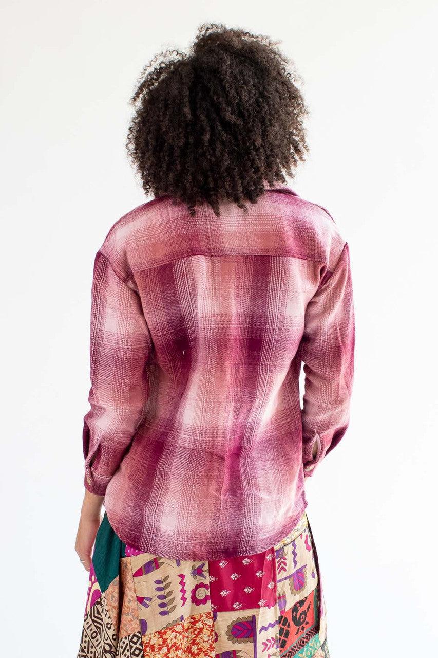 Apple Butter/Pink Oversized Plaid Shacket Product Image
