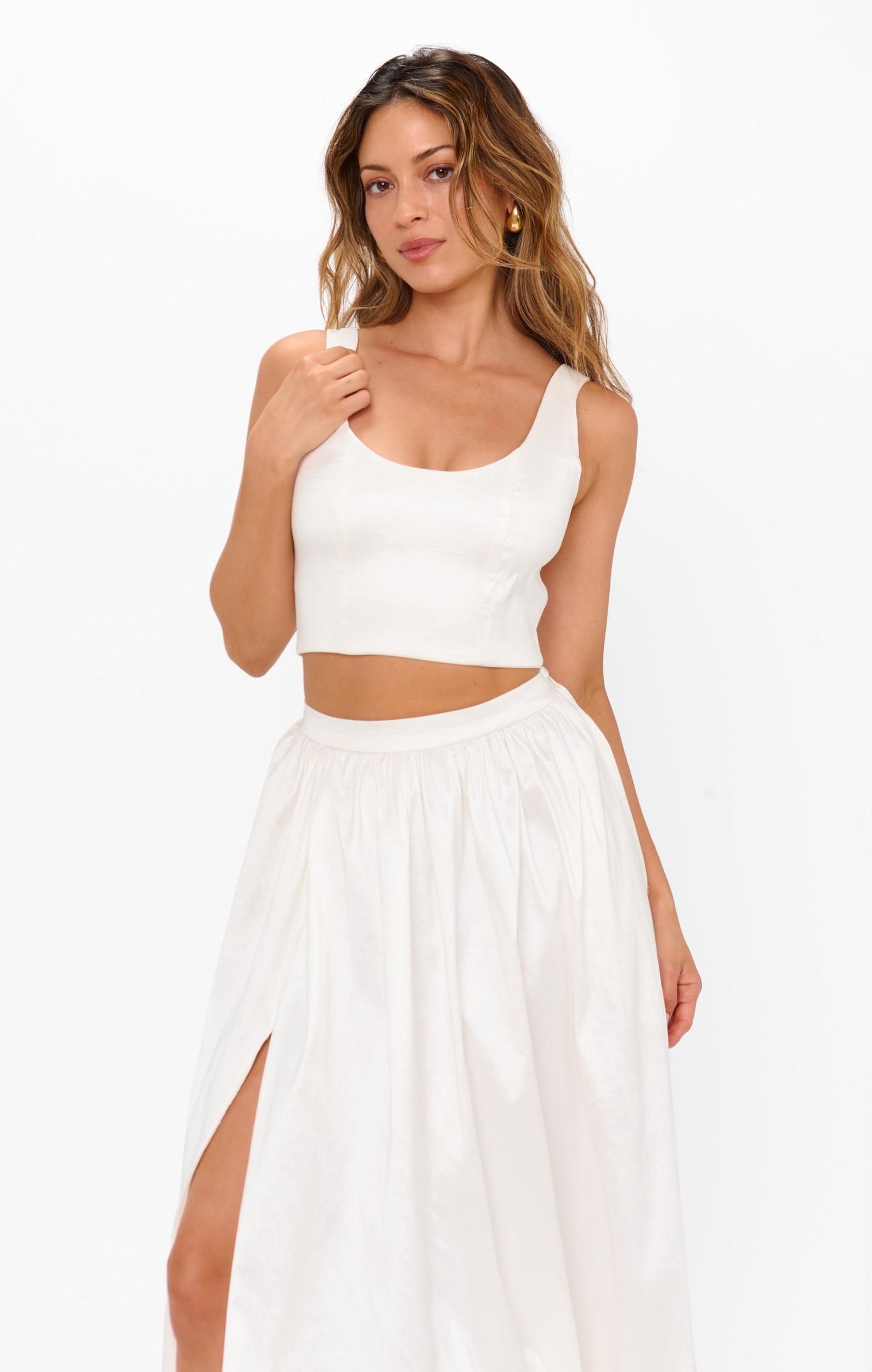 Vivianna Top ~ White Taffeta Product Image
