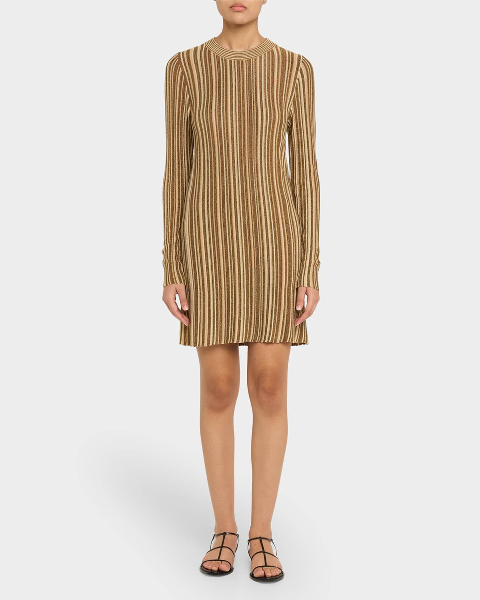 Jane Stripe Long-Sleeve Mini Dress Product Image