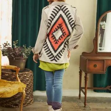 Plus Shirt Jacket with Jacquard Sweater Knit Back Product Image