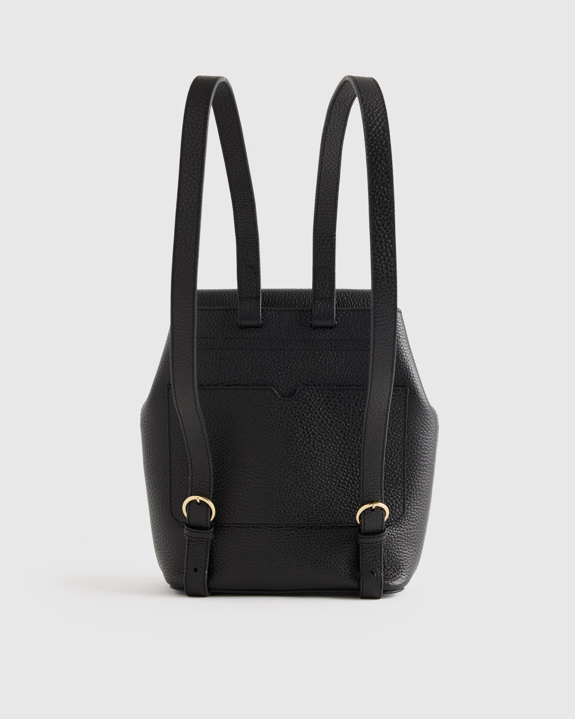 Quince | Women's Italian Leather Small Backpack in Black Product Image