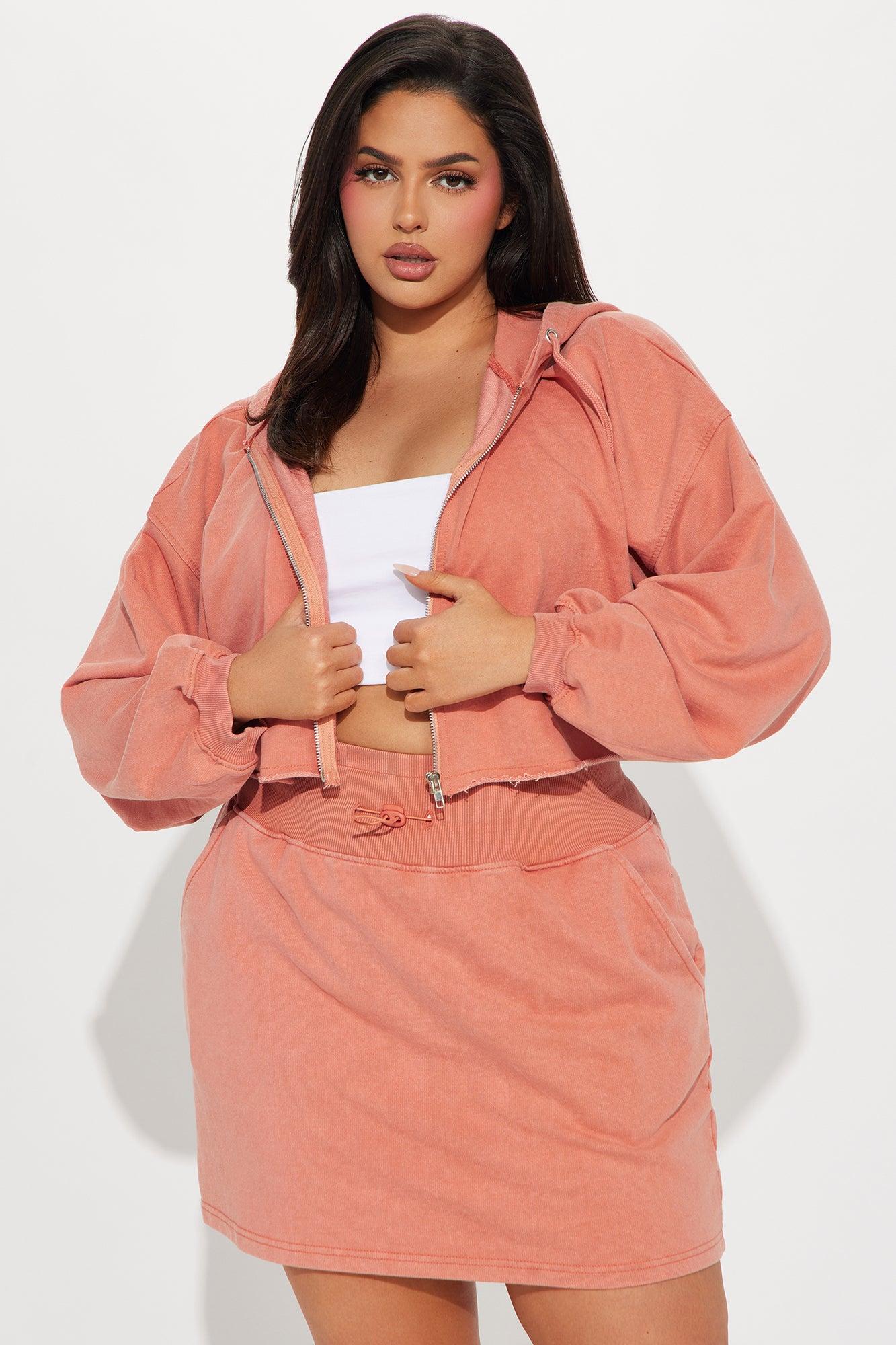 Go With The Feels Skirt Set - Peach Product Image