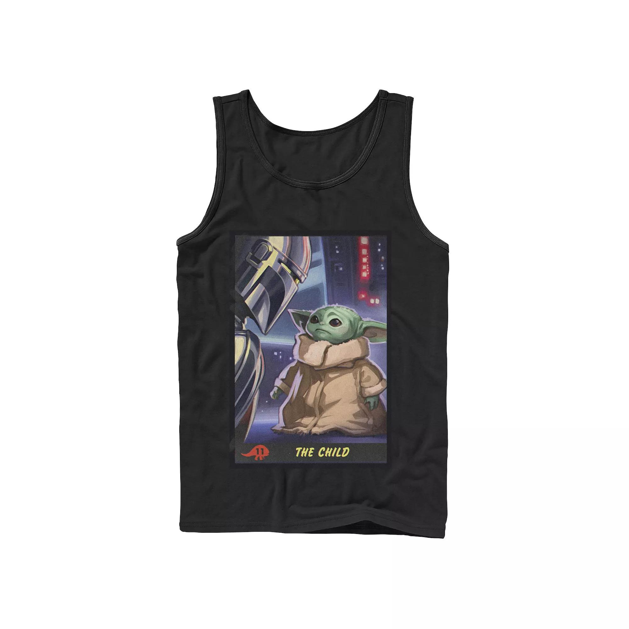 Men's Star Wars: The Mandalorian The Child Trading Card Tank Top,  Product Image