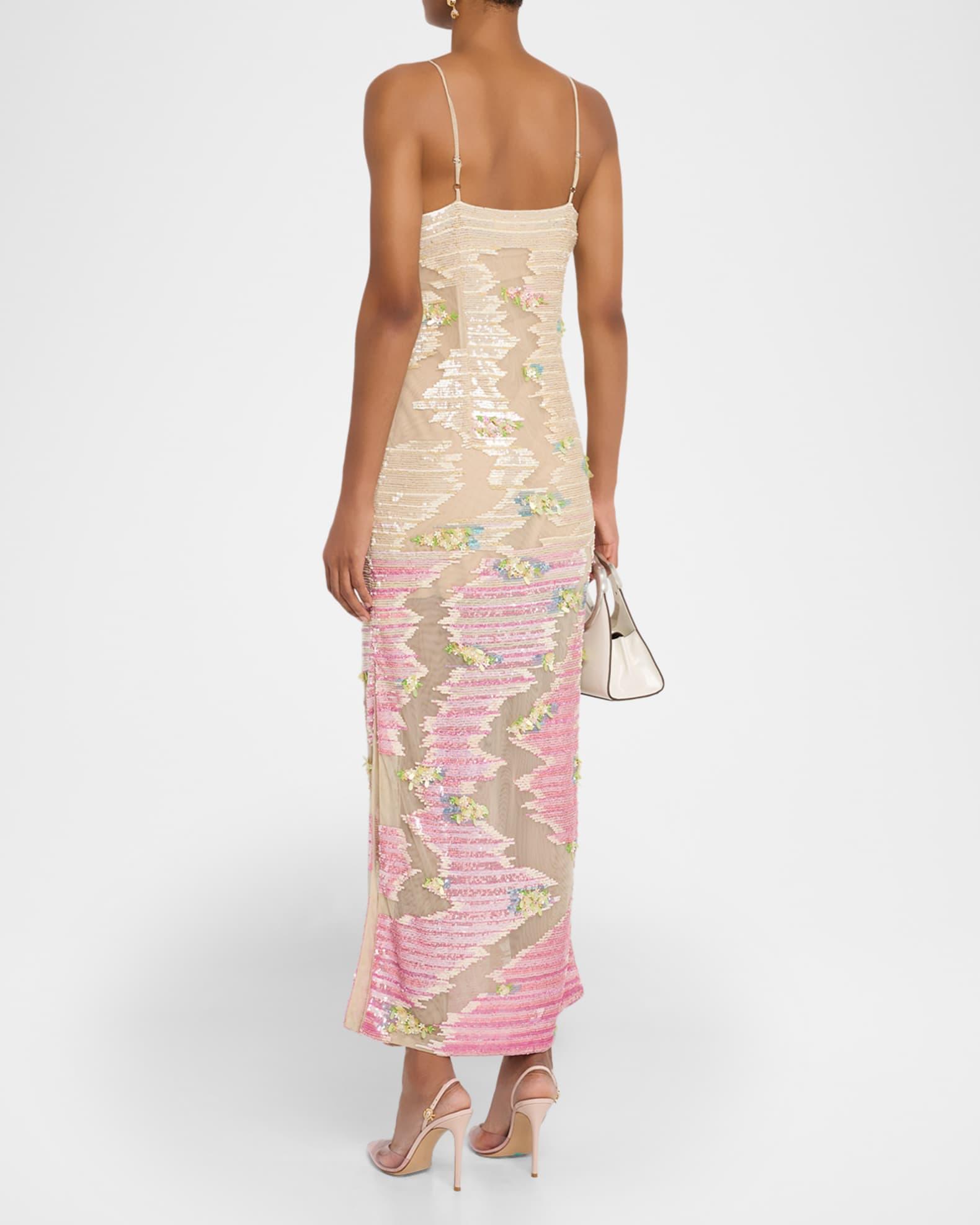 Ombre Embellished Tulle Gown Product Image