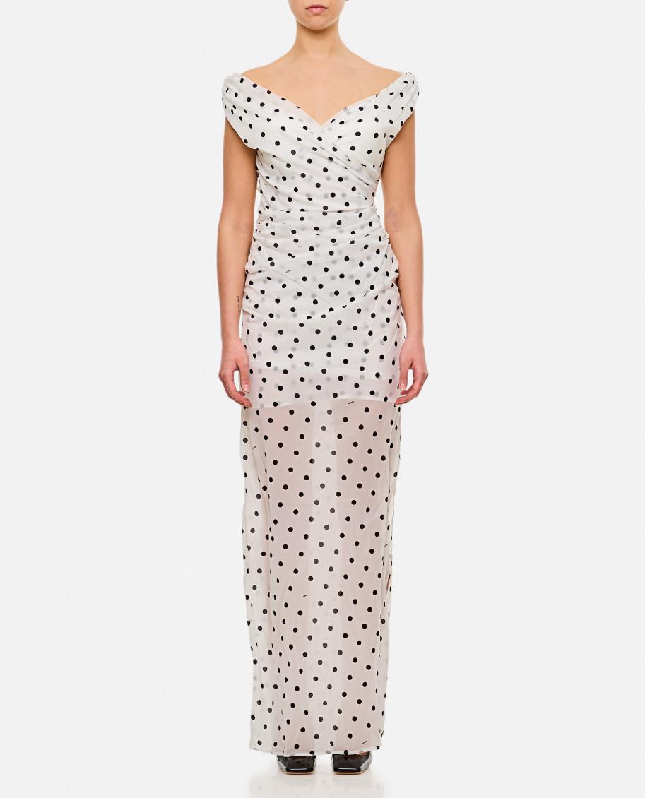 JACQUEMUS Women Rita Pois Long Dress In White Product Image