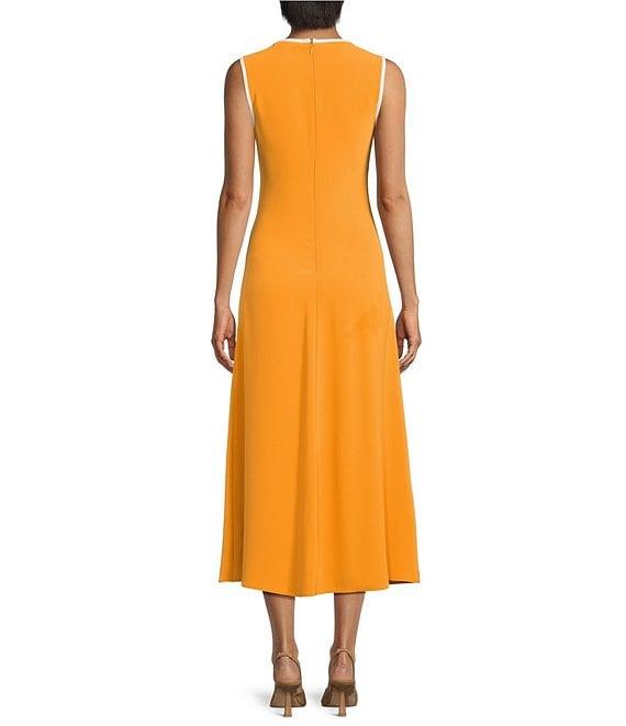 Trina Turk Magnifique Double Georgette Round Neck Sleeveless Midi Dress Product Image
