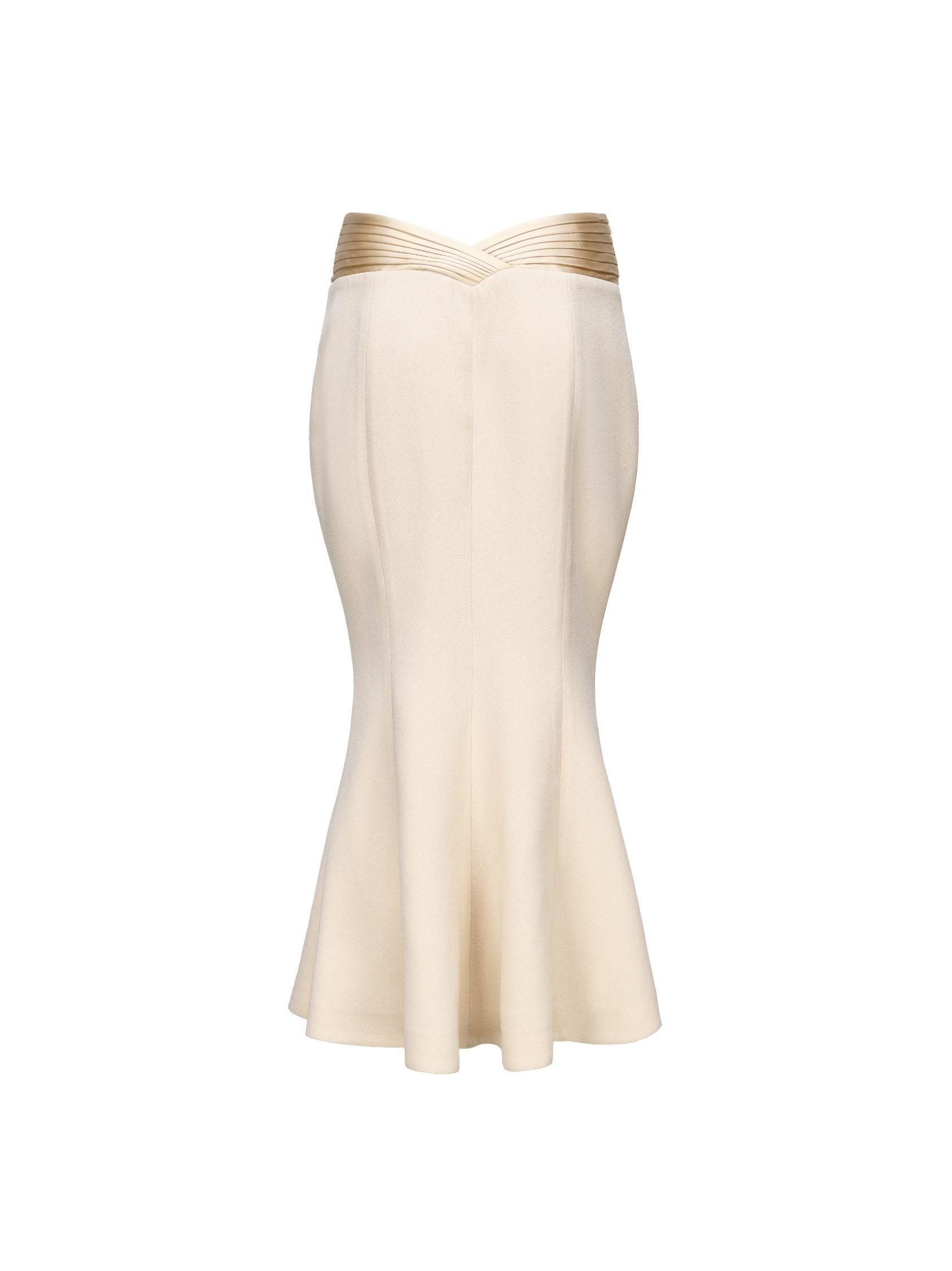 Belle Satin Skirt (Beige (Final Sale) Product Image