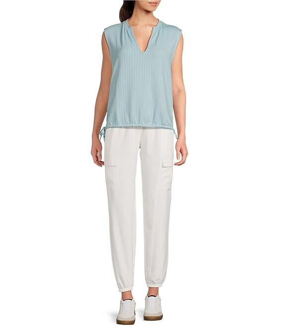 Kinesis Woven Elastic Cinched Cuff Ribbed Waistband Flap Pocket Ankle Joggers Product Image