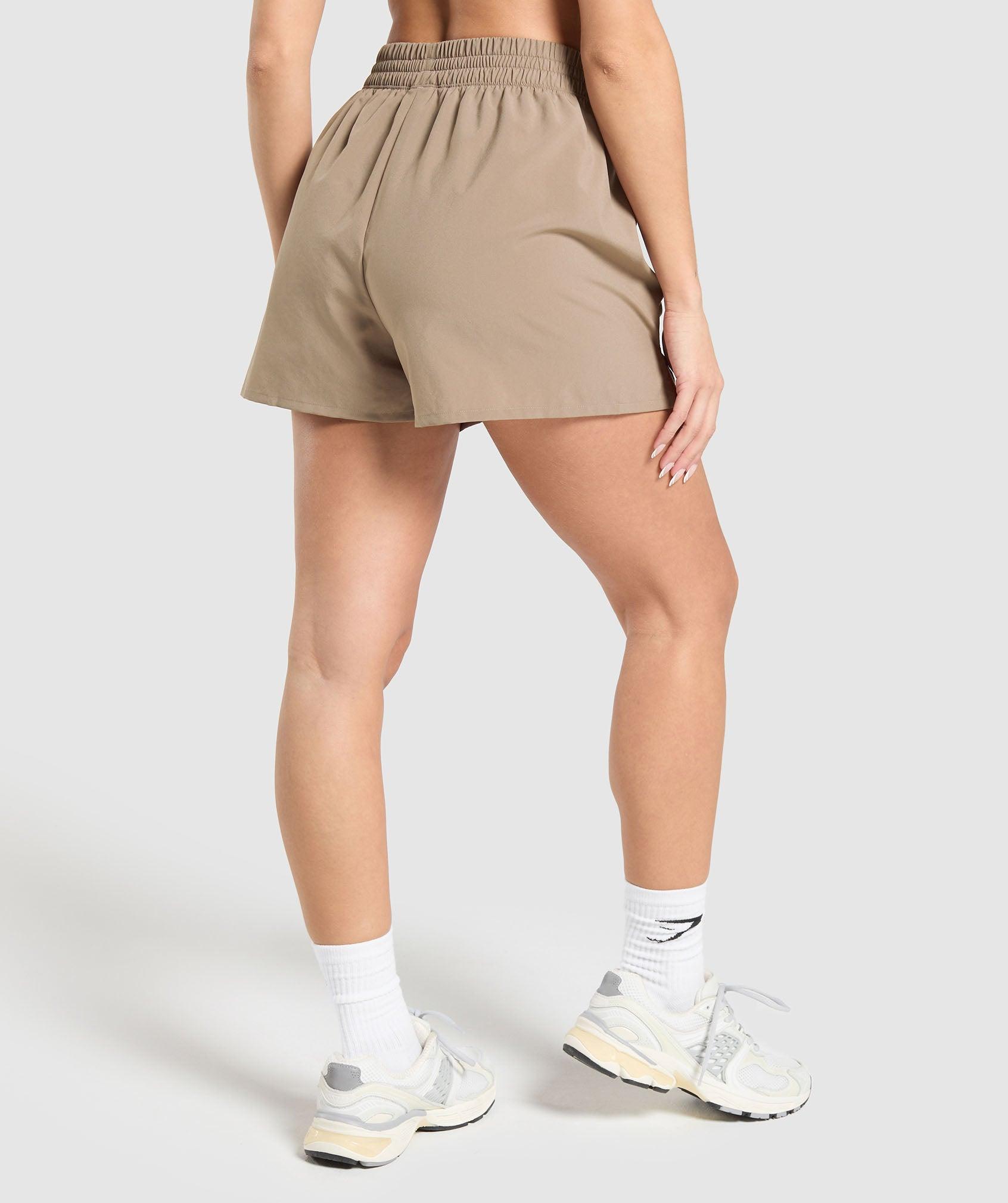 Gymshark Pintuck Shorts - Lifestyle Brown Female Product Image