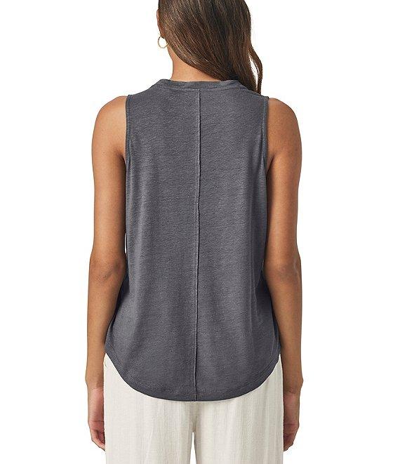 Splendid Cady Linen Blend Knit Crew Neck Sleeveless Tank Product Image