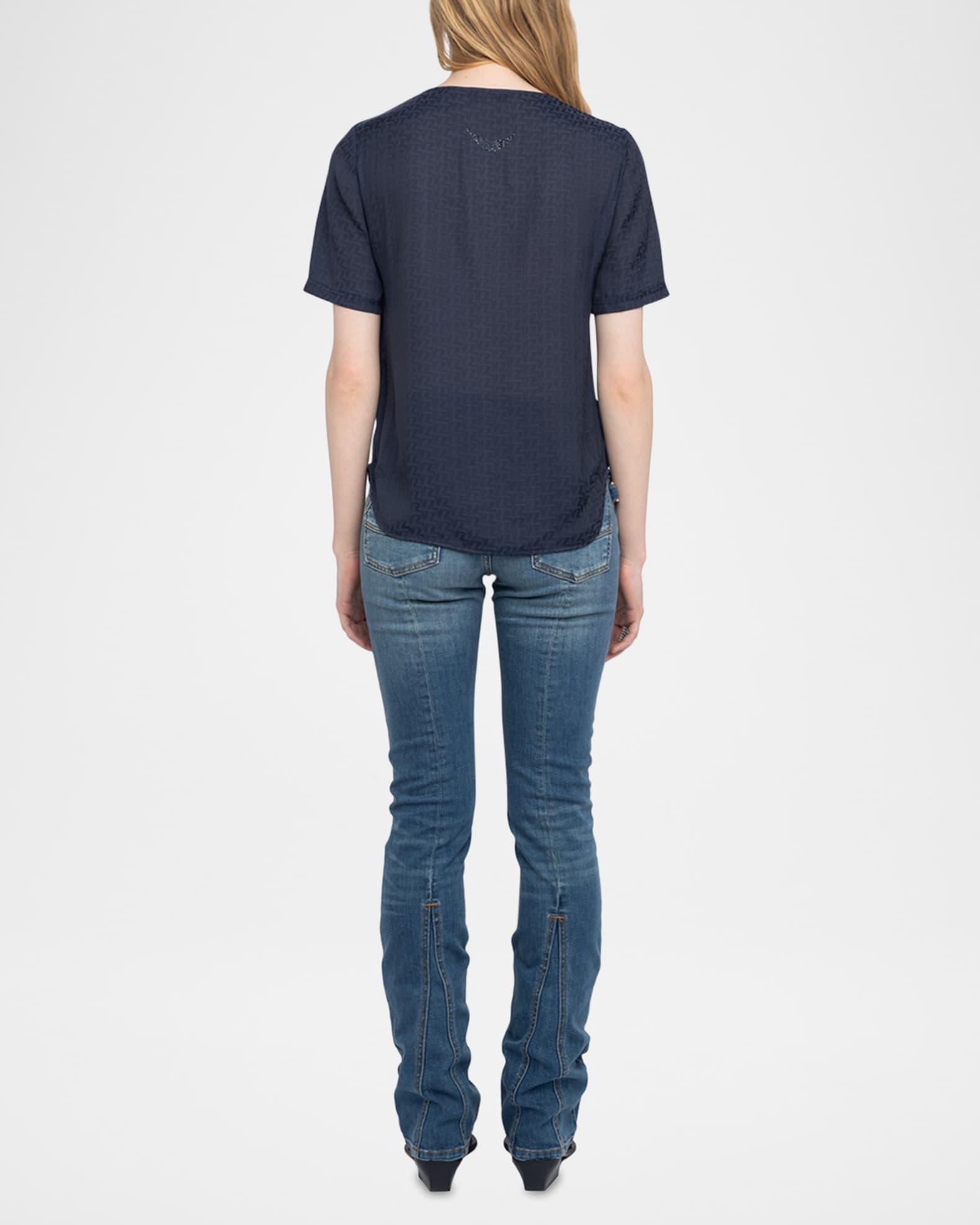 Terzo Jacquard Satin Lace-Up Top Product Image