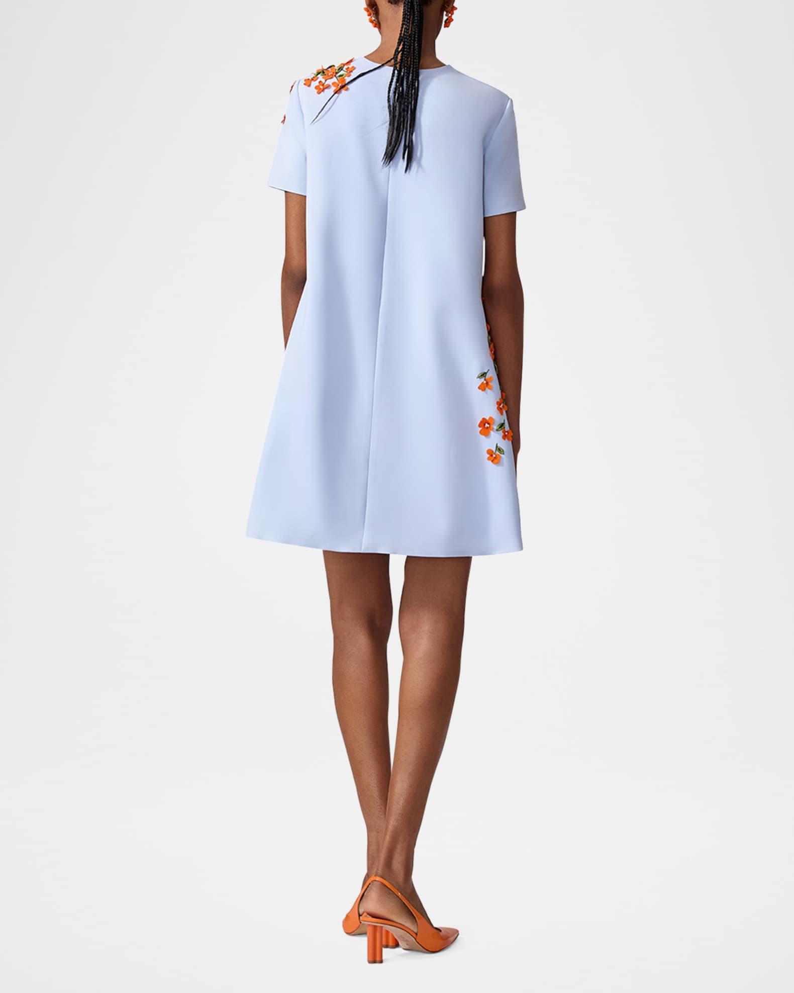 Floral Applique Short-Sleeve Mini Dress Product Image