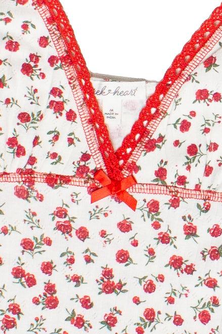 Pointelle Lace Trim Floral Dress Product Image