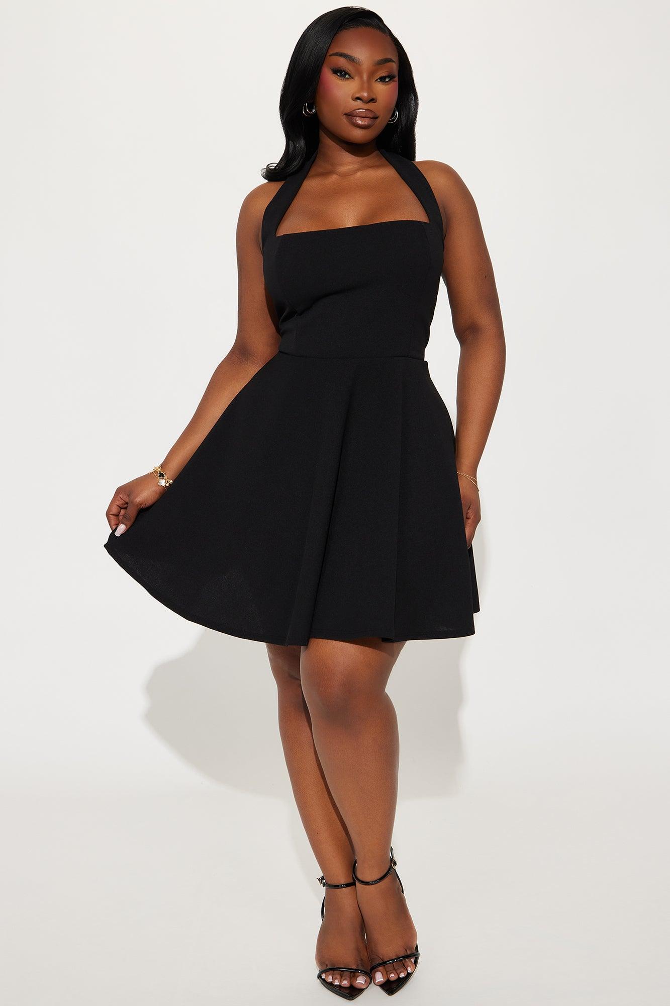 Alena Halter Mini Dress - Black Product Image