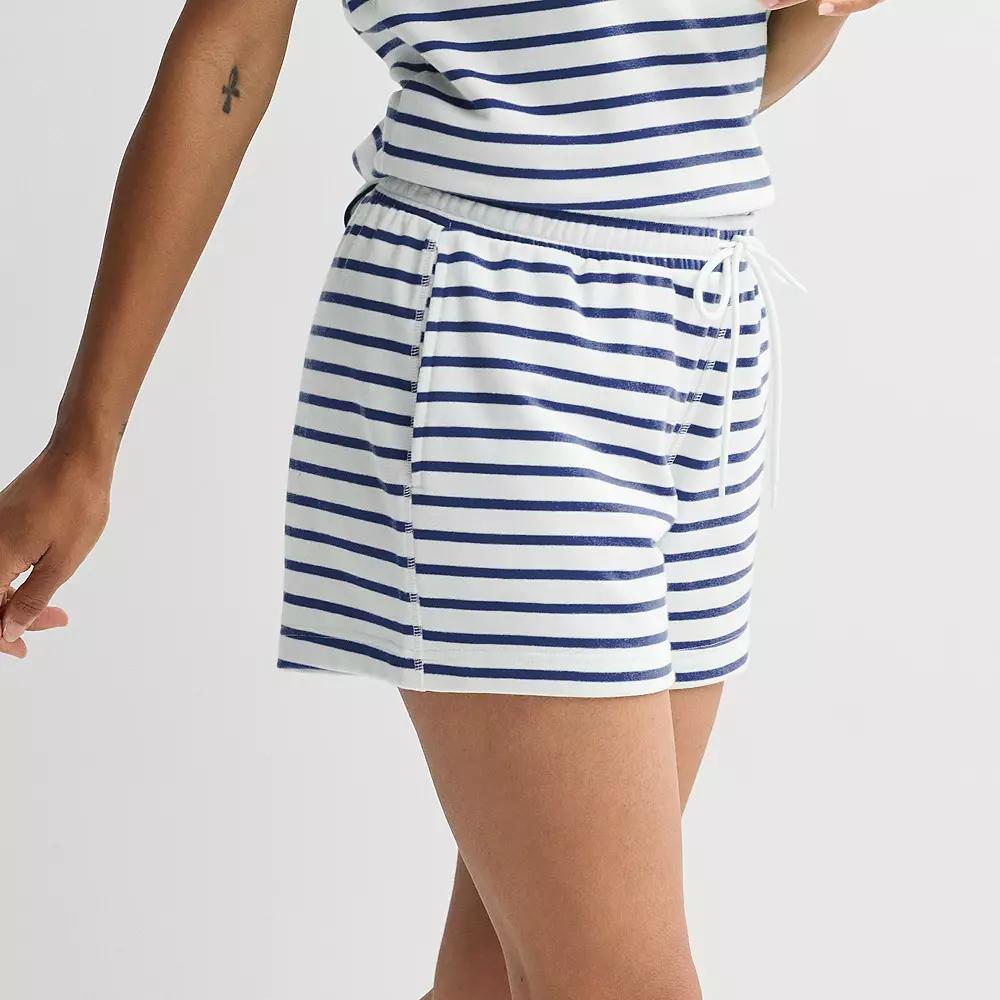 Women's Sonoma Goods For Life® French Terry Striped Shorts, Size: XL, Small Blue Stripe Product Image