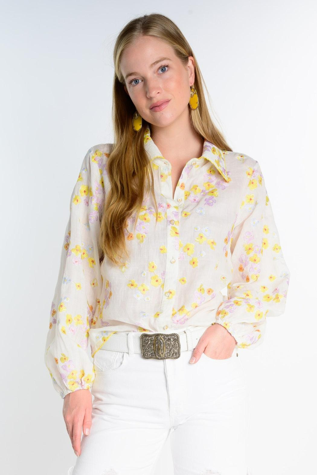 Embroidered Floral Shirt Product Image
