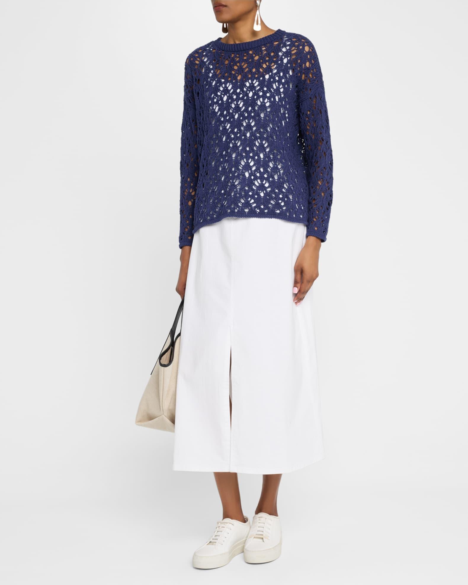 Organic Cotton Denim Midi Skirt Product Image