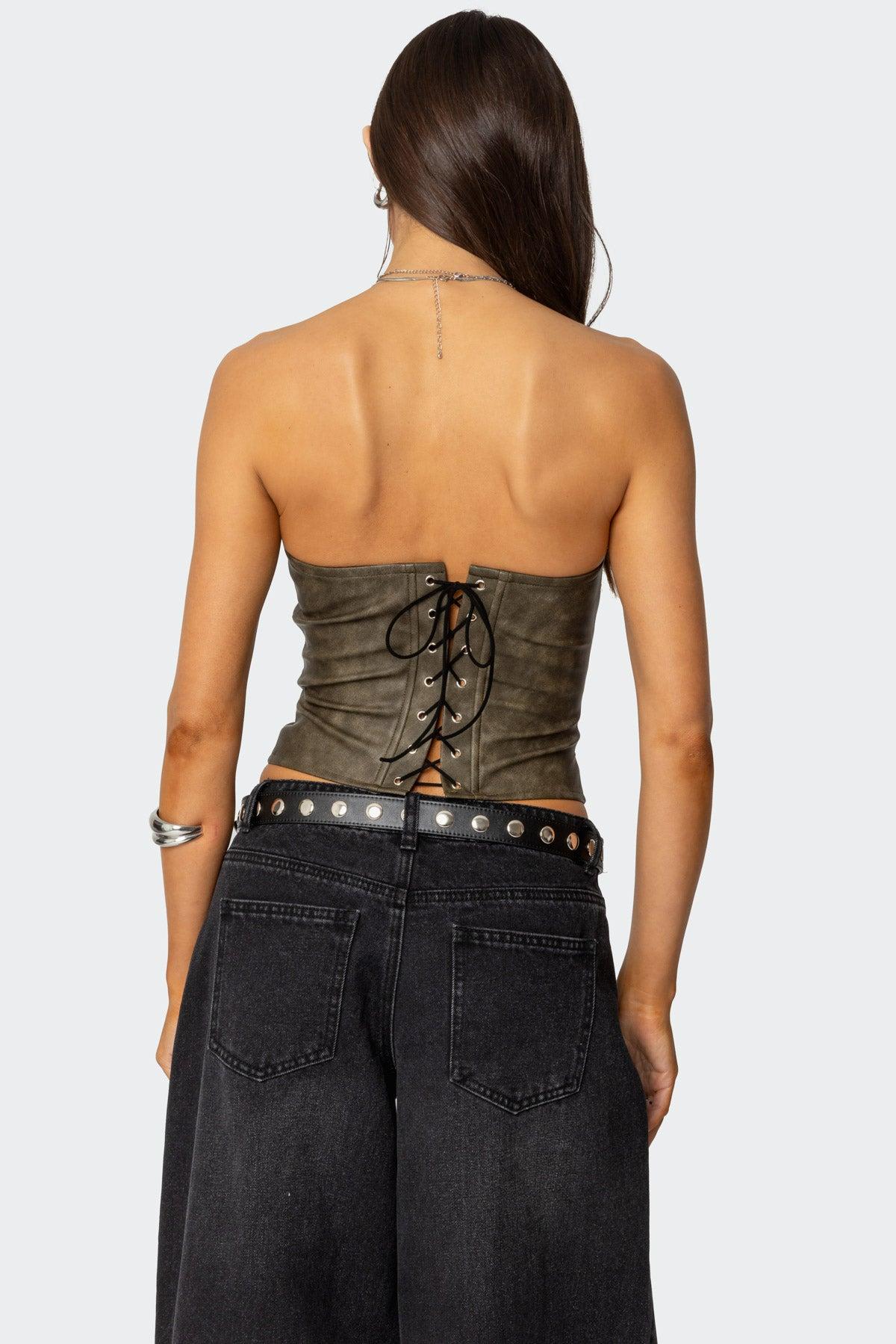 Maysen Faux Leather Corset Product Image