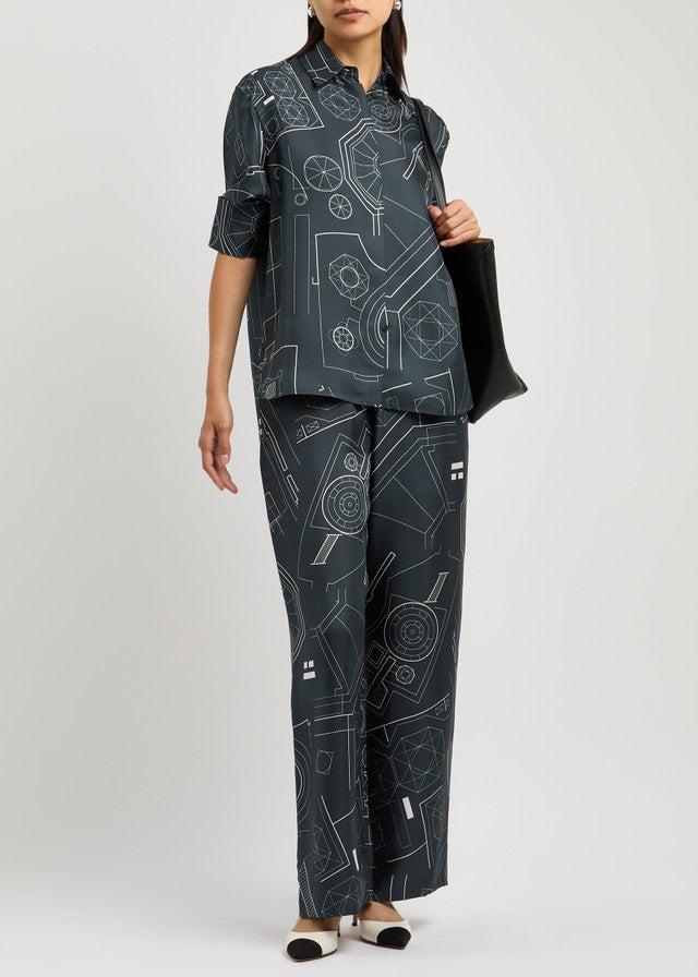 Max Mara Vik Printed Silk Trousers Product Image