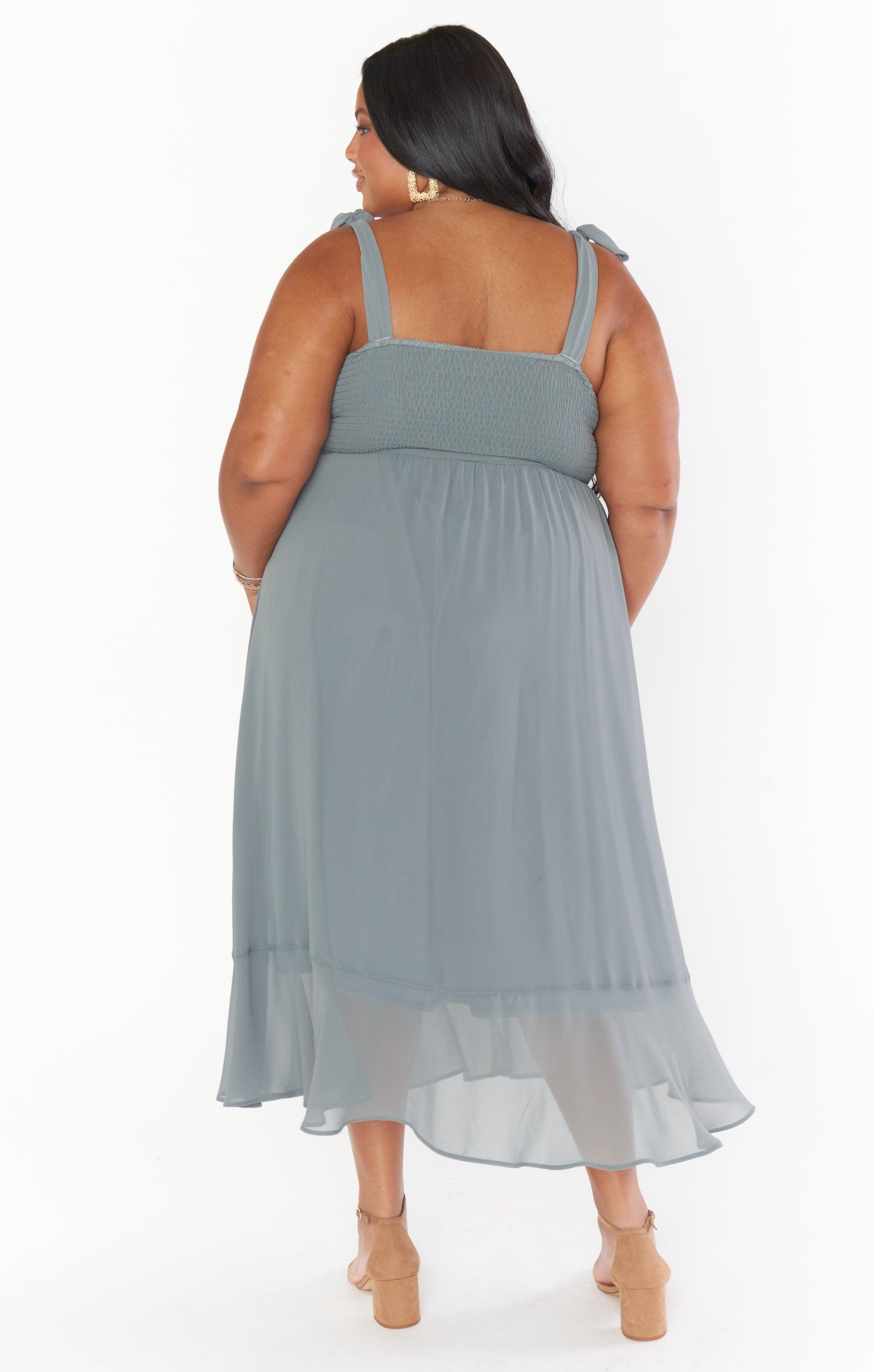 Claire Midi Dress ~ Deep Sage Chiffon Product Image