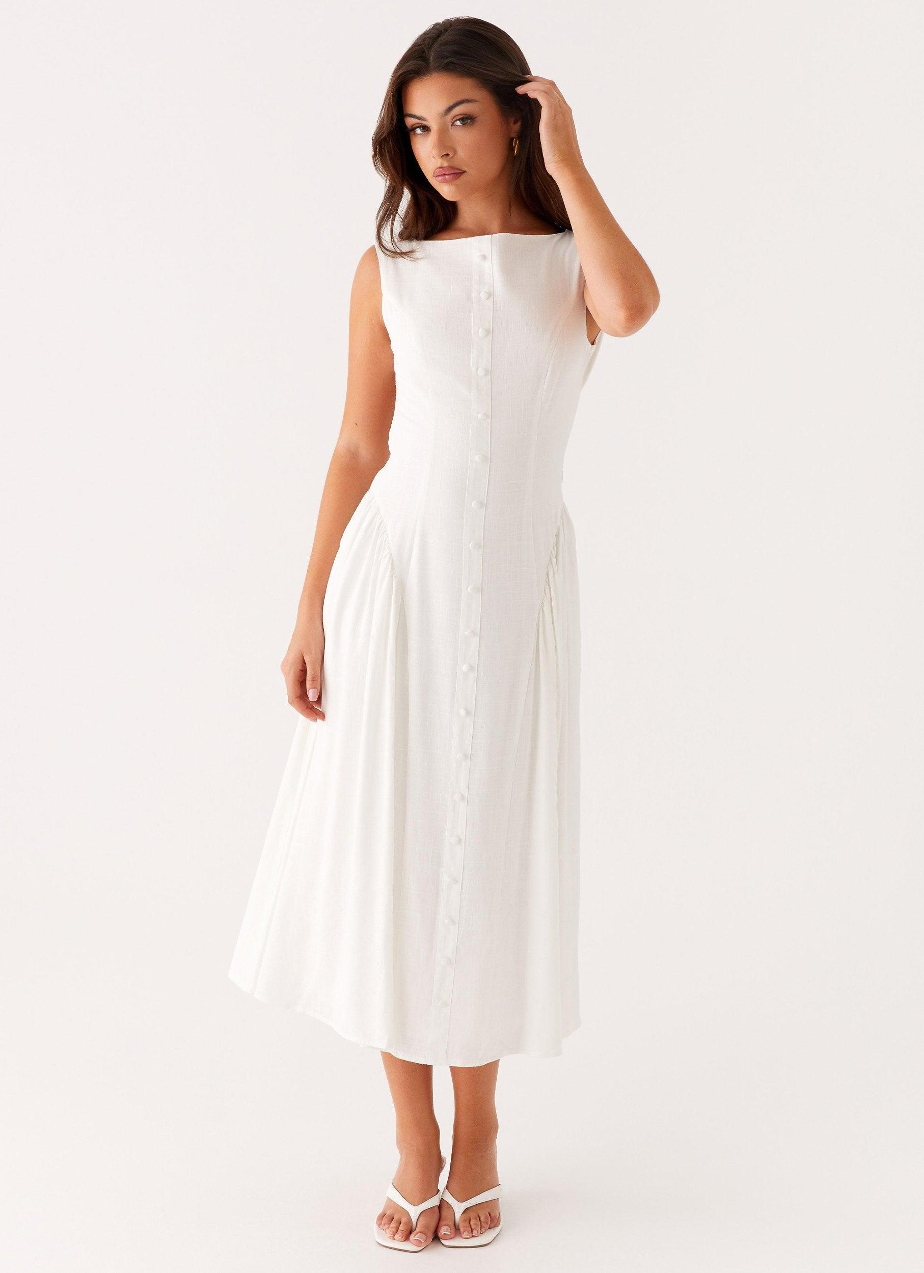 Maylah Midi Dress - White Product Image