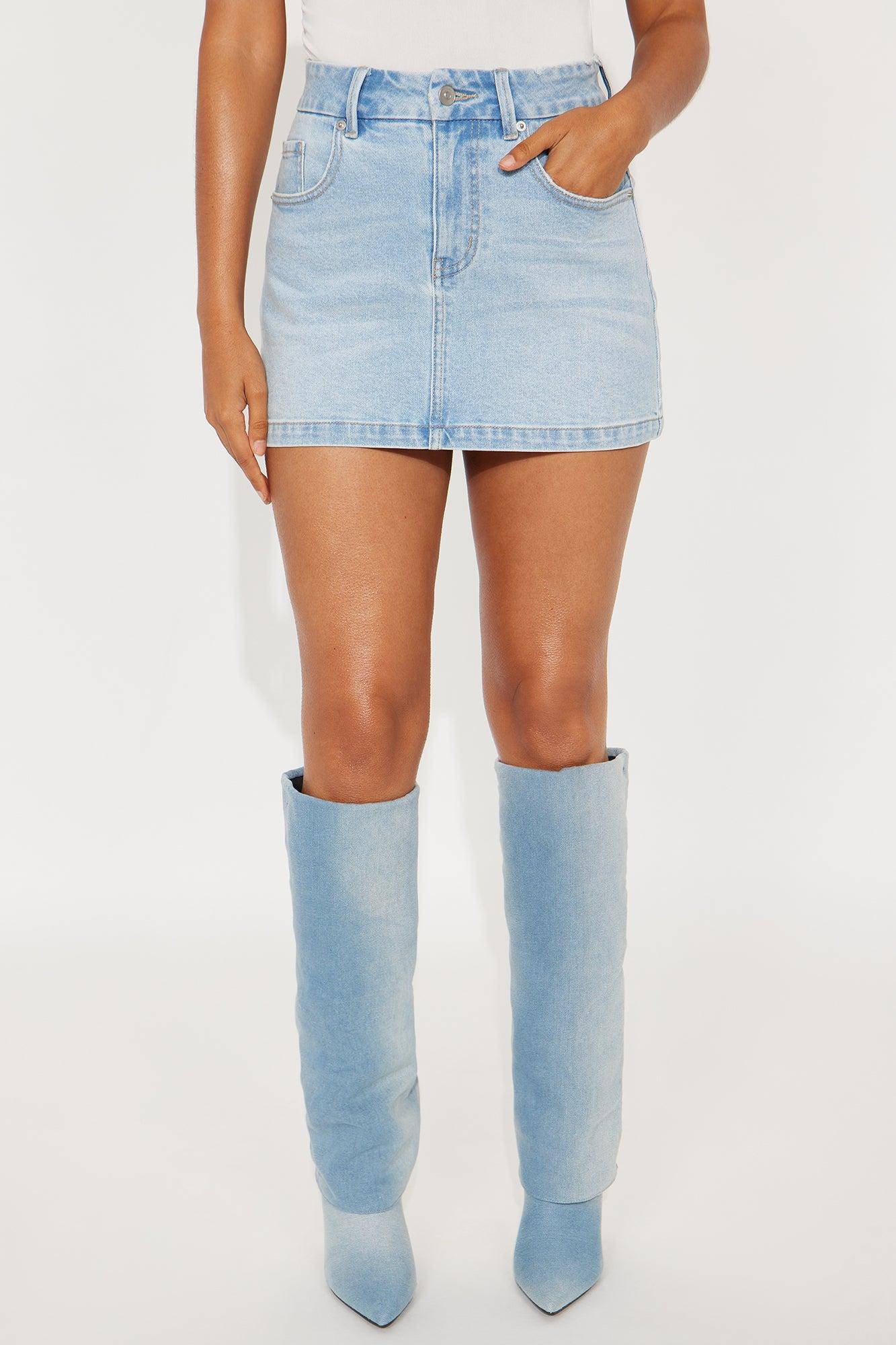 Harper Denim Mini Skirt - Light Wash Female Product Image