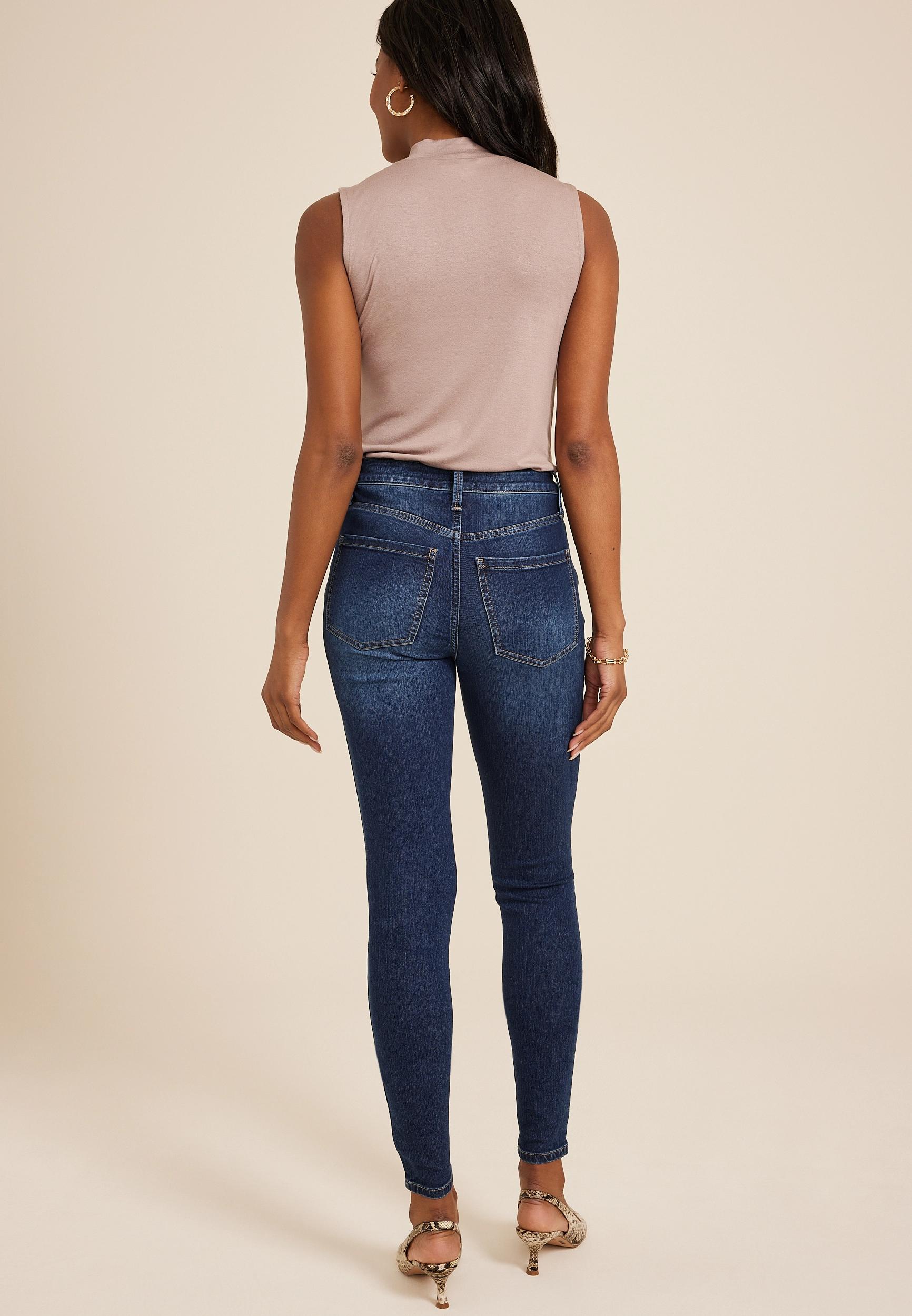 Maurices Womens Everflex Dark High Rise Super Skinny Jeans Product Image