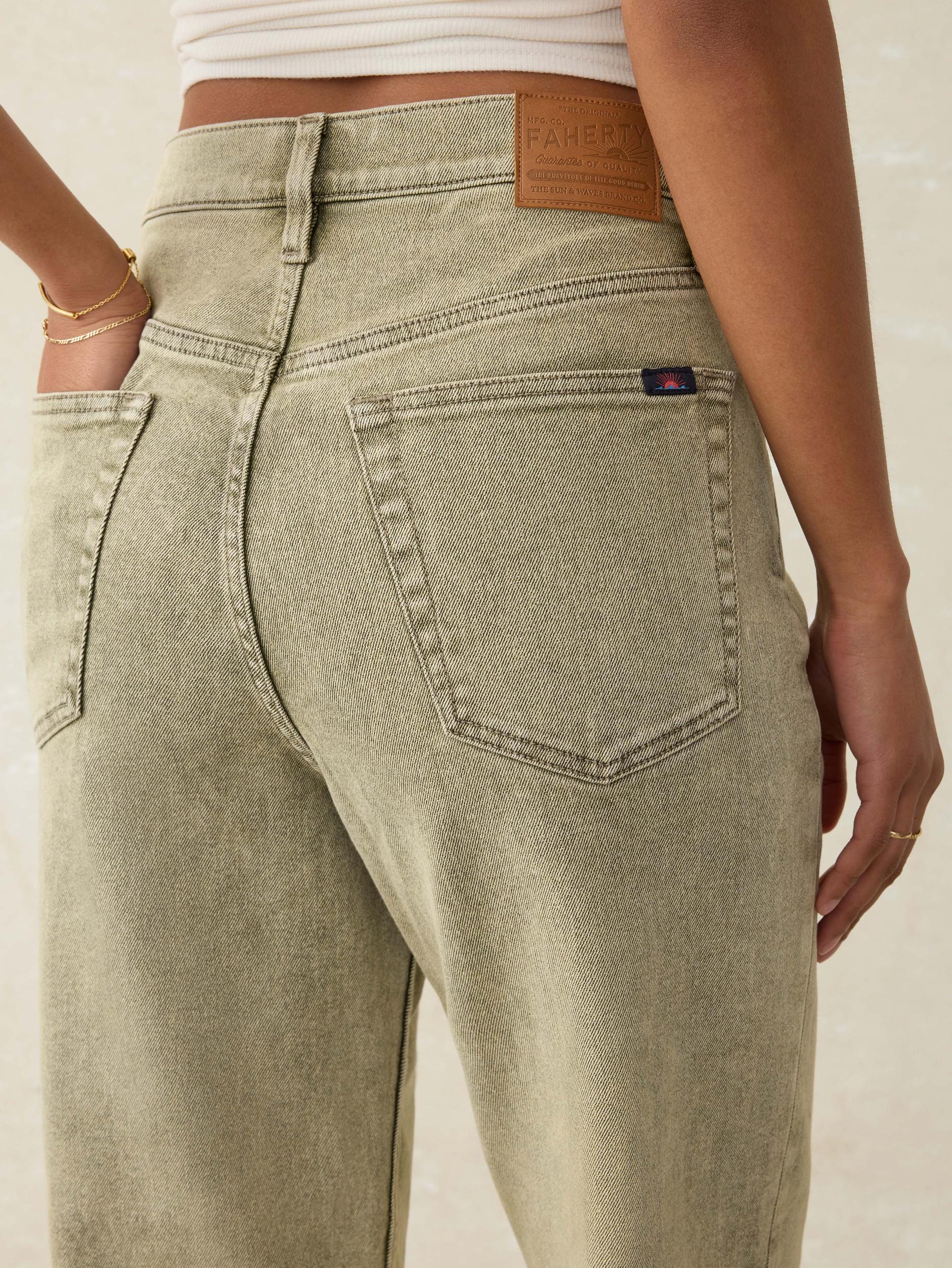 Slim Straight Sunwashed Denim - Olive Haze Wash Female Product Image