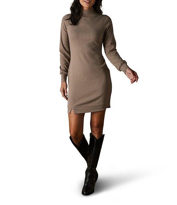 The Normal Brand Puremeso Mock Neck Long Sleeve Knit Dress Product Image