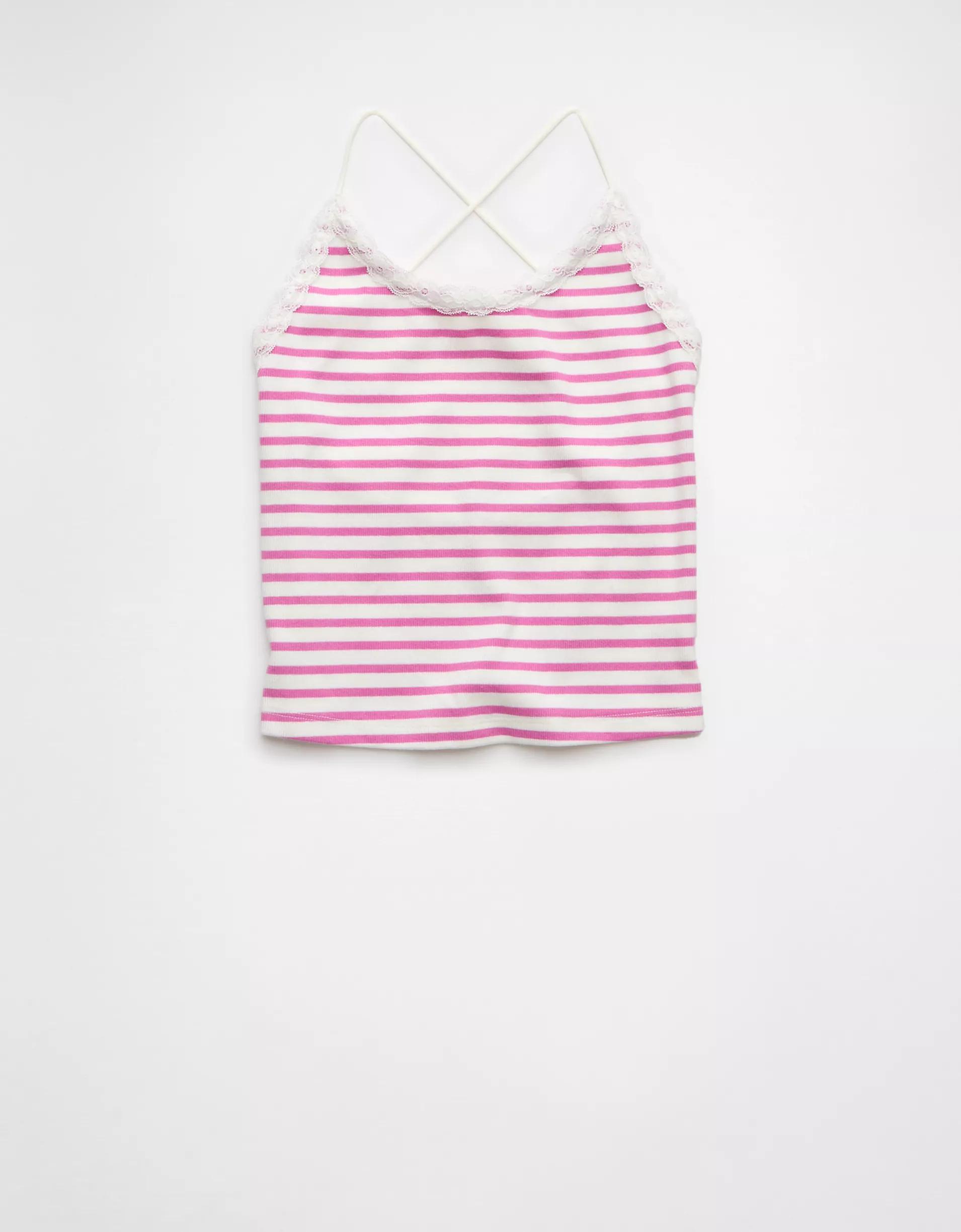 AE Strappy Go Lucky Cropped Lace Tank Top Product Image