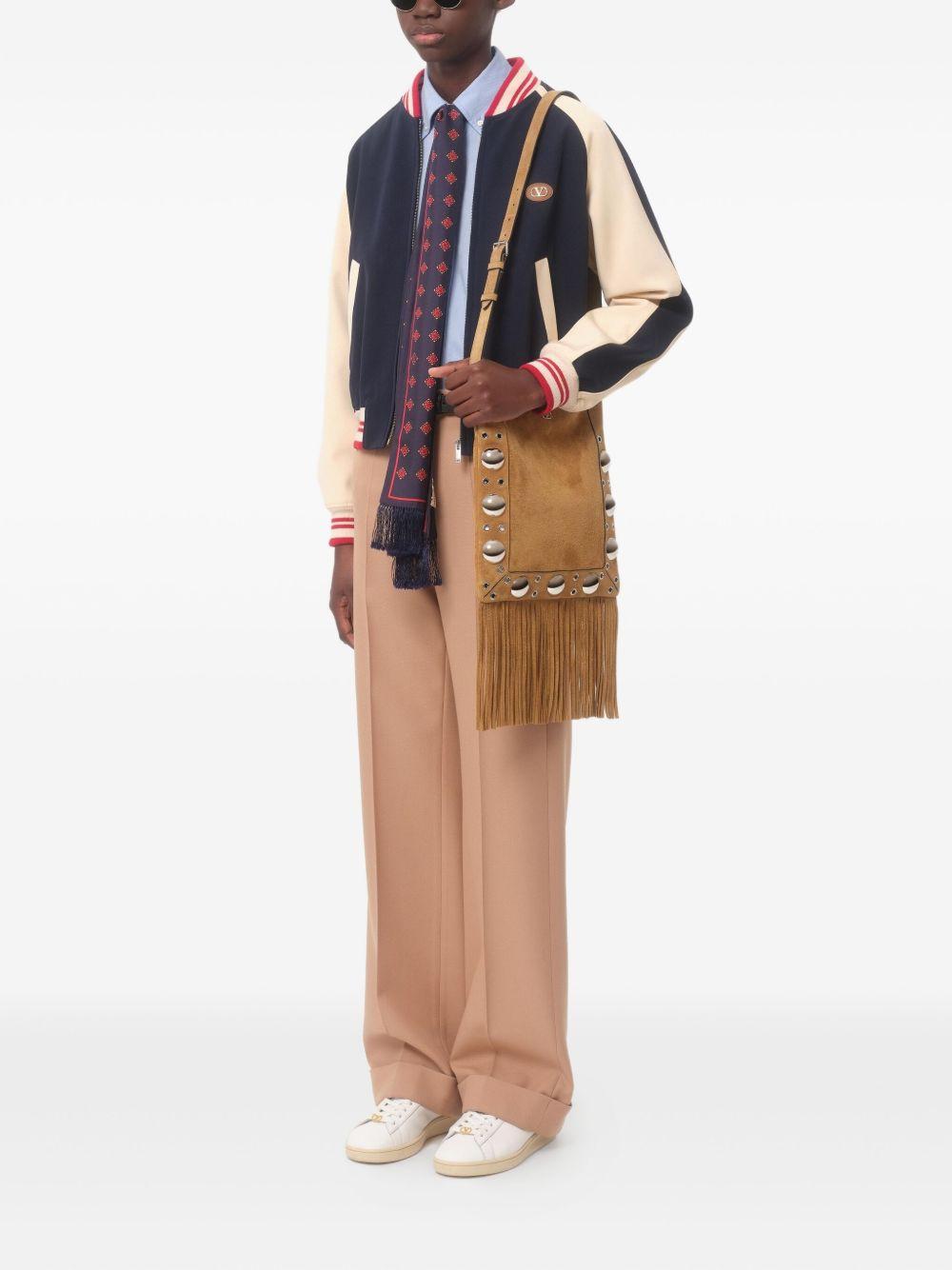 VALENTINO La Chat De La Maison Wool Bomber Jacket In Black Product Image