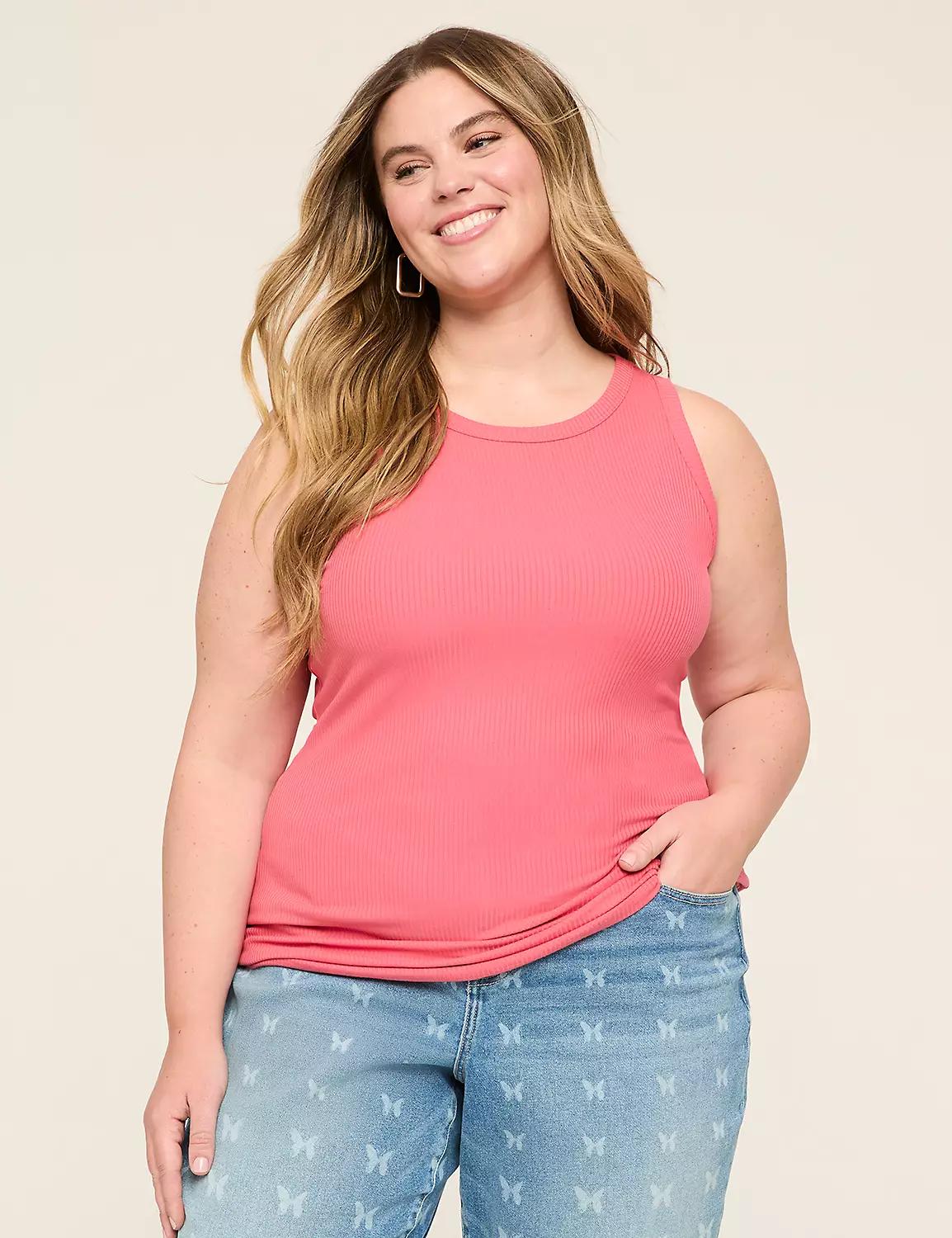 High-Neck Rib Tank Product Image