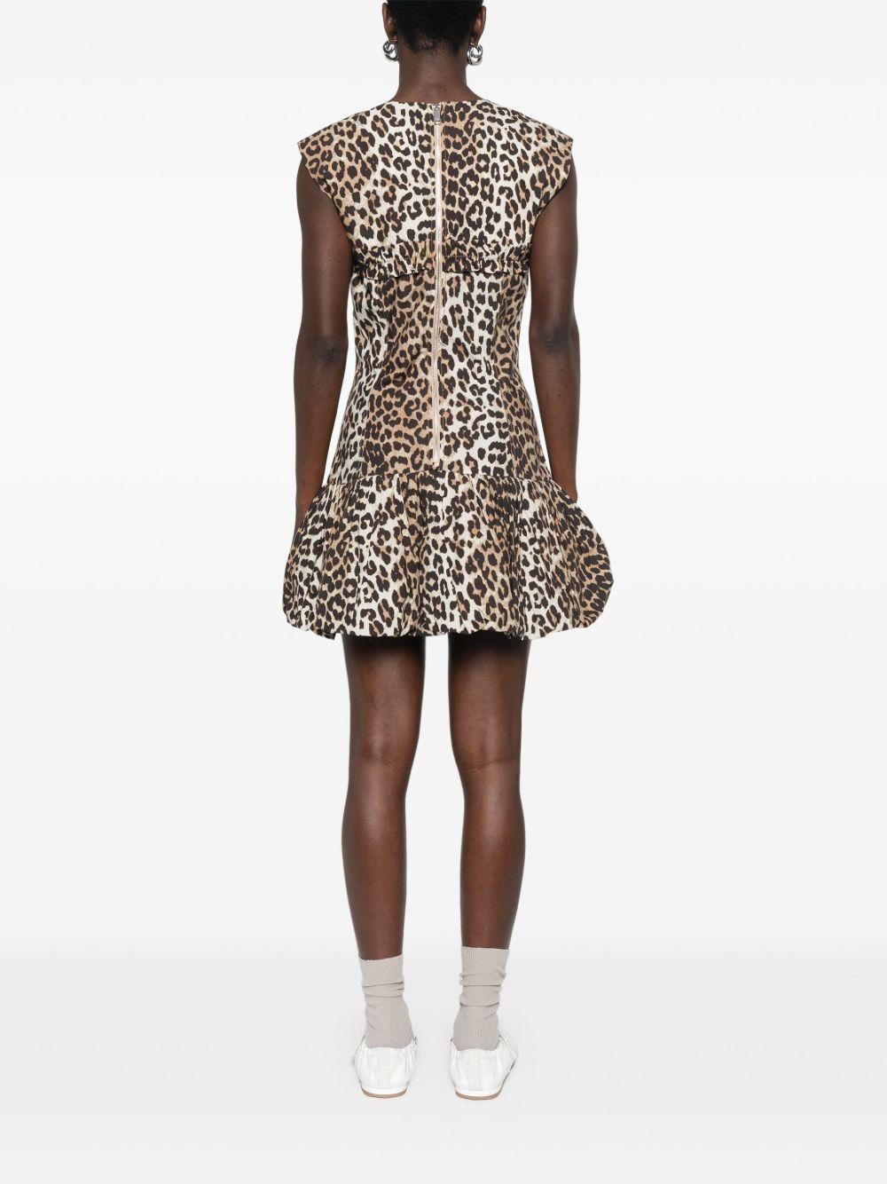 leopard-print cotton mini dress Product Image