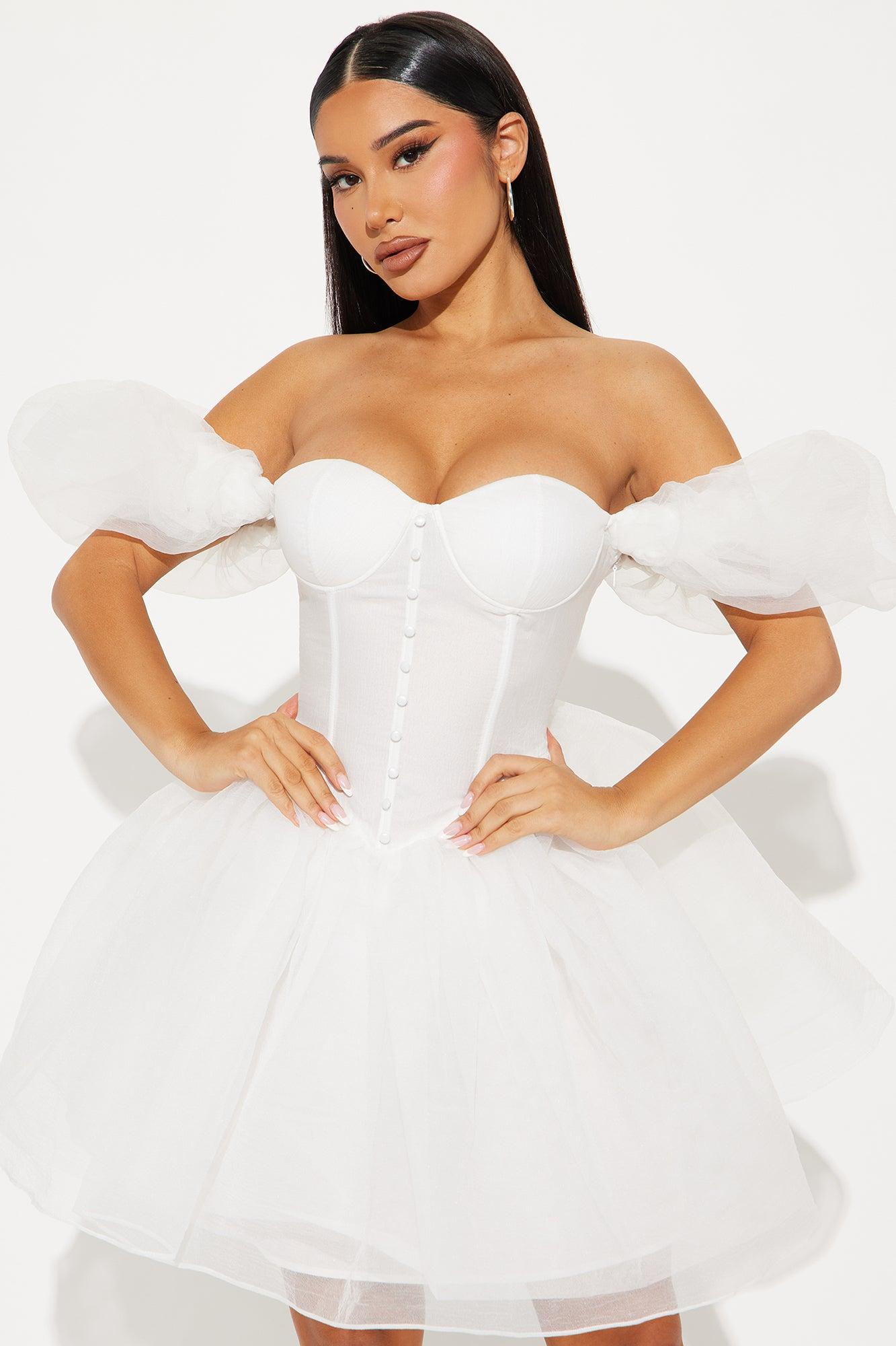 New Chapter Corset Mini Dress - White Product Image