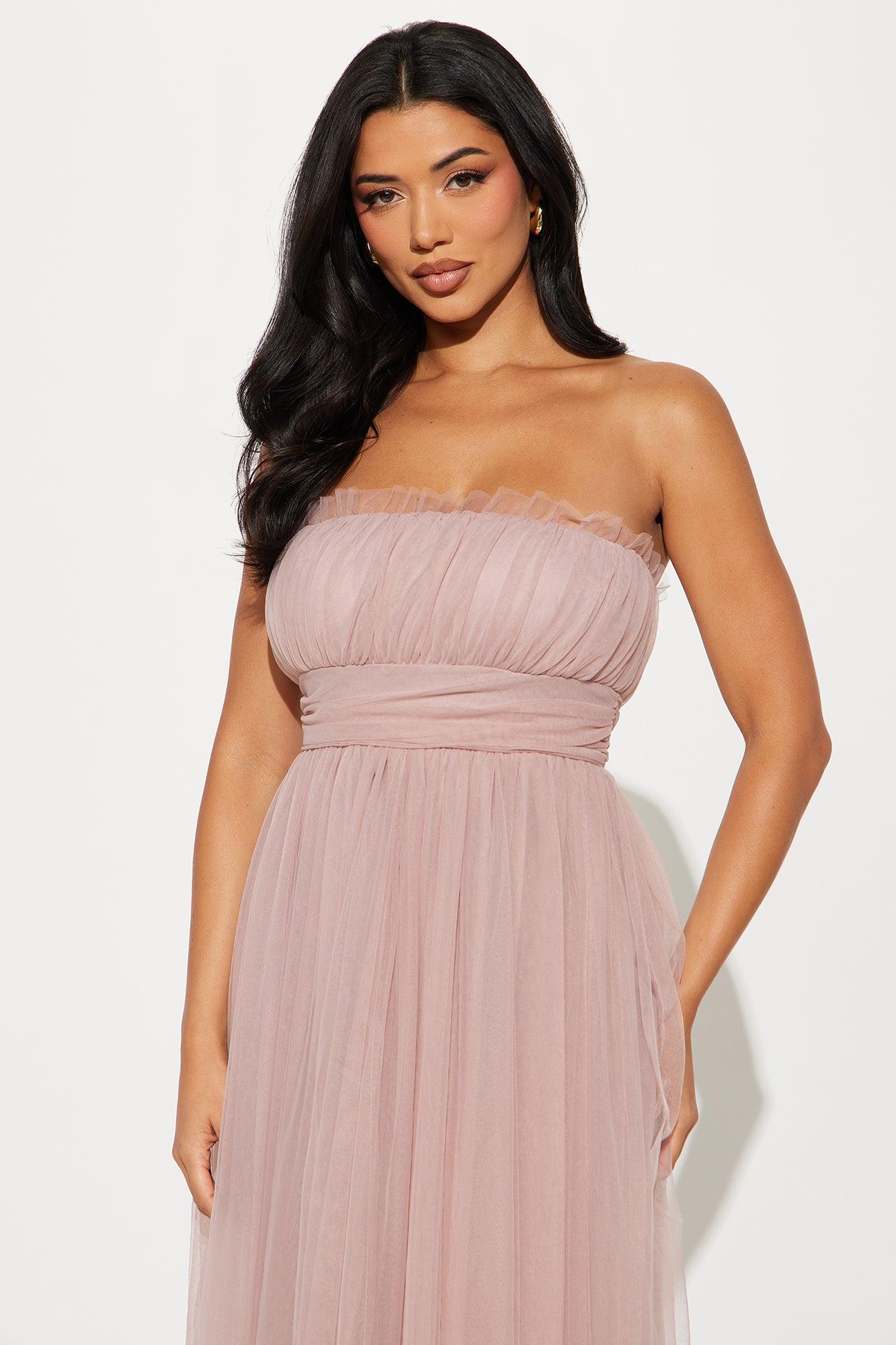Monique Tulle Maxi Dress - Mauve Product Image