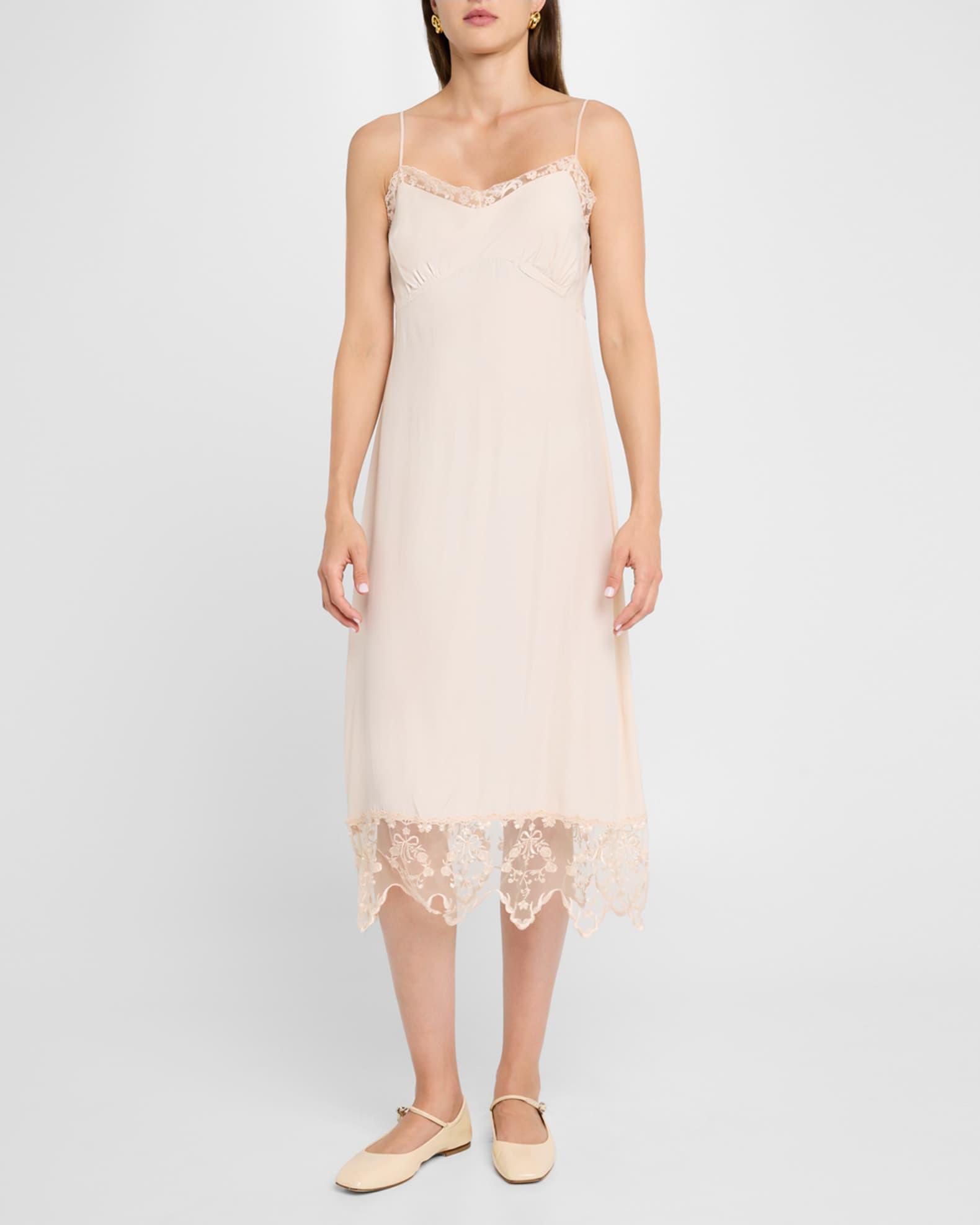 Lace-Trim Slip Dress  Product Image