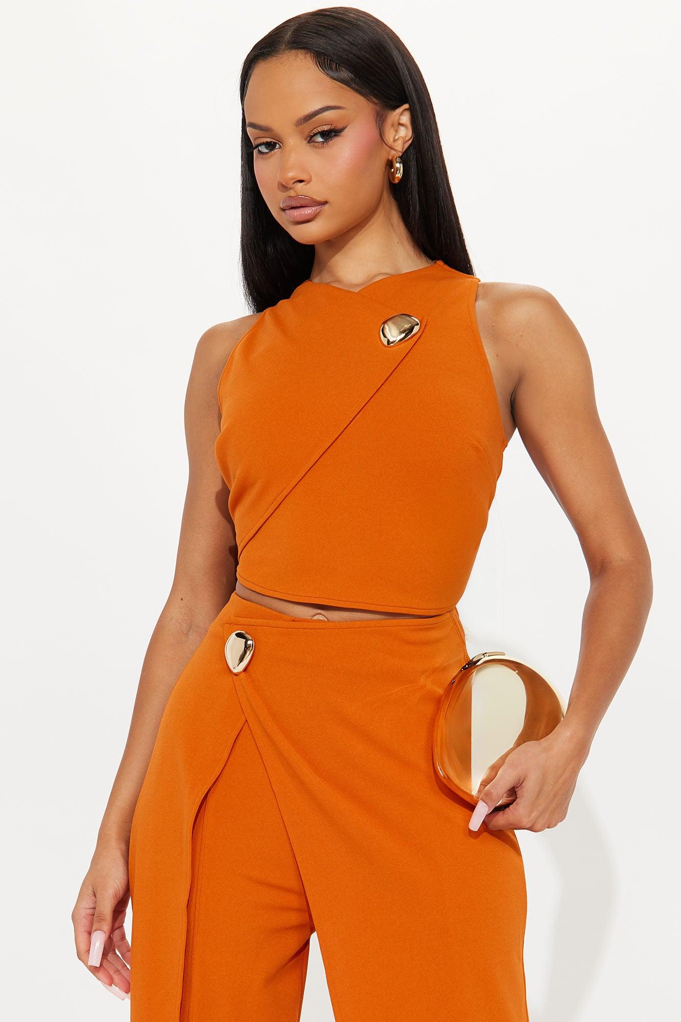 Clementine WrapPant Set - Orange Female Product Image